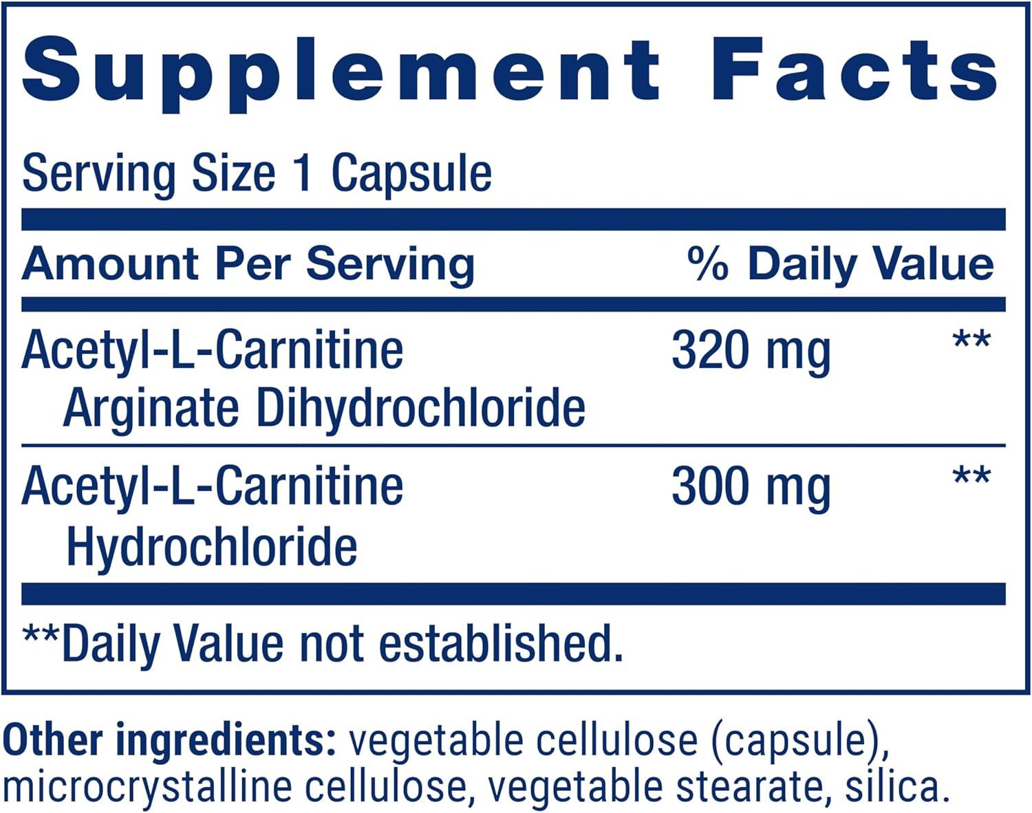 image:imageLife Extension AcetylLCarnitine Arginate Advanced Brain amp Nerve Health Cellular Energy Support GlutenFree NonGMO 90 Capsules