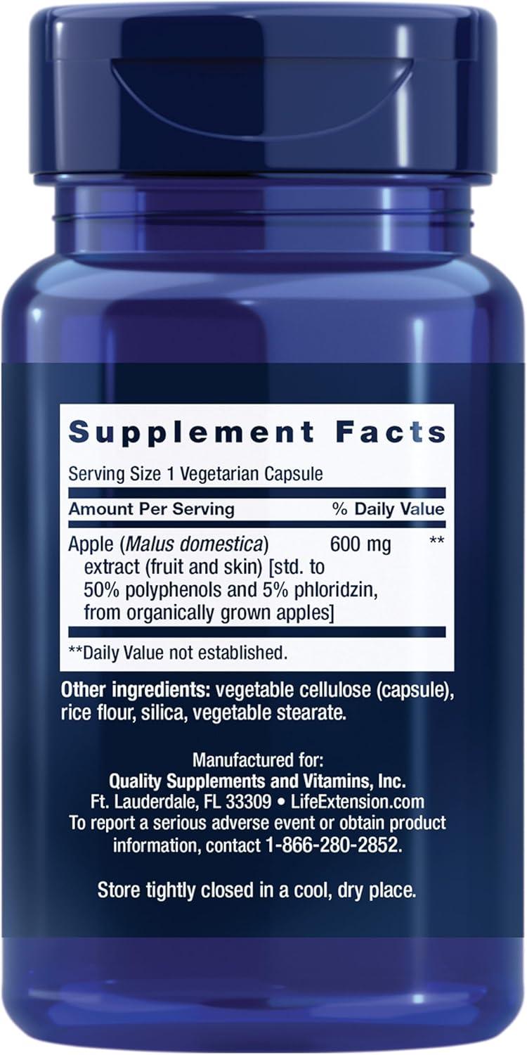 image:imageLife Extension AppleWise Apple polyphenol Extract for Heart Cellular and Colon Health Gluten Free NonGMO Vegetarian 30 Capsules