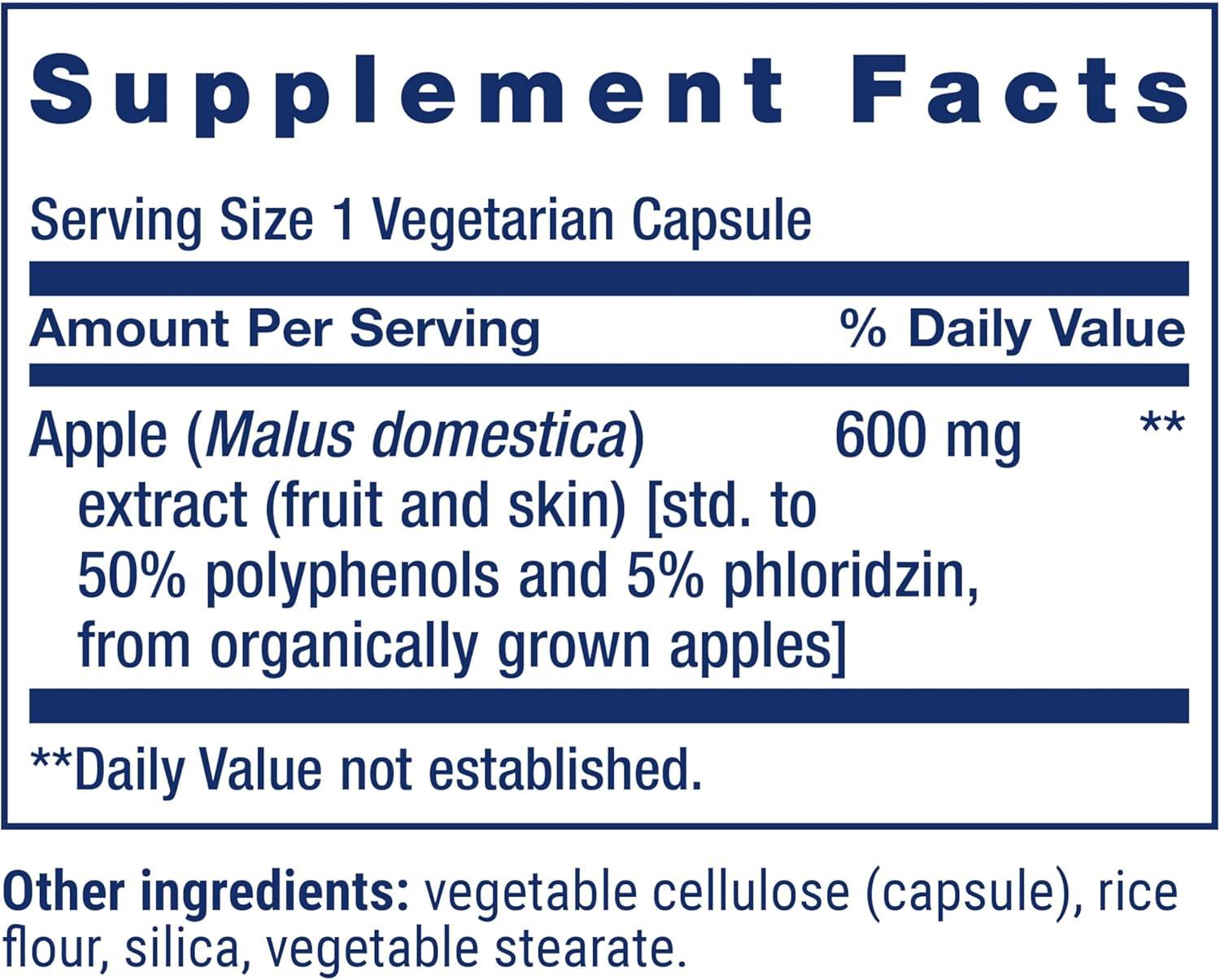 image:imageLife Extension AppleWise Apple polyphenol Extract for Heart Cellular and Colon Health Gluten Free NonGMO Vegetarian 30 Capsules