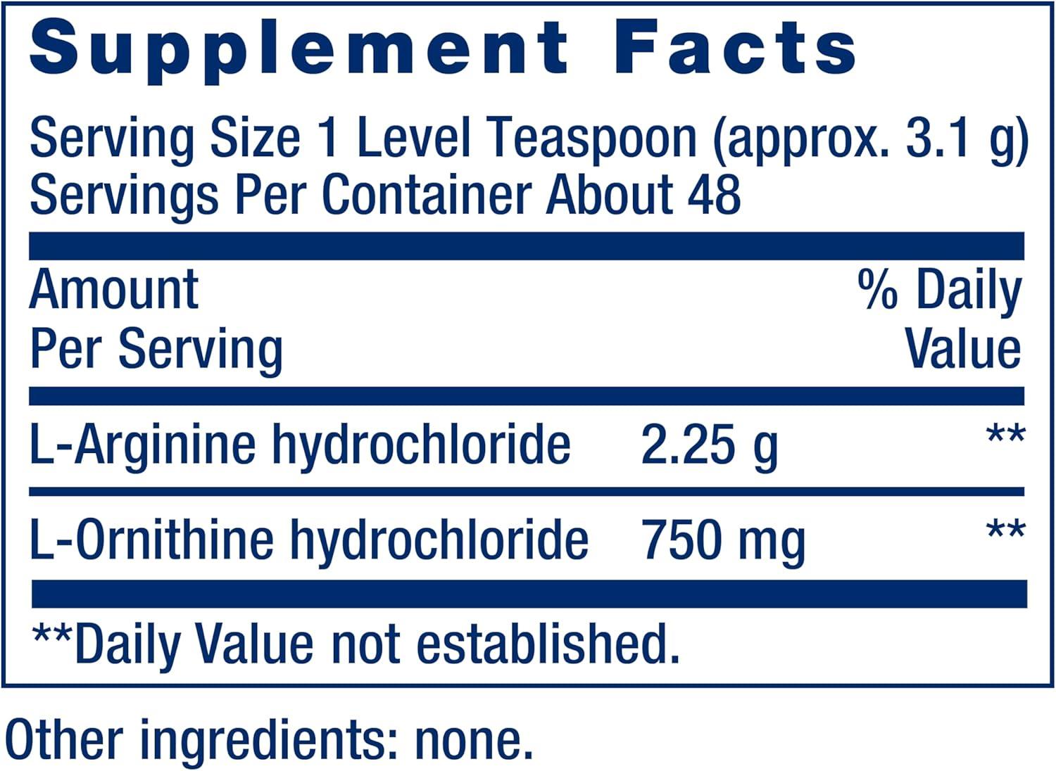 image:imageLife Extension Arginine Ornithine Powder Promotes Muscle Health amp Recovery Gluten Free NonGMO net Weight 150 Grams