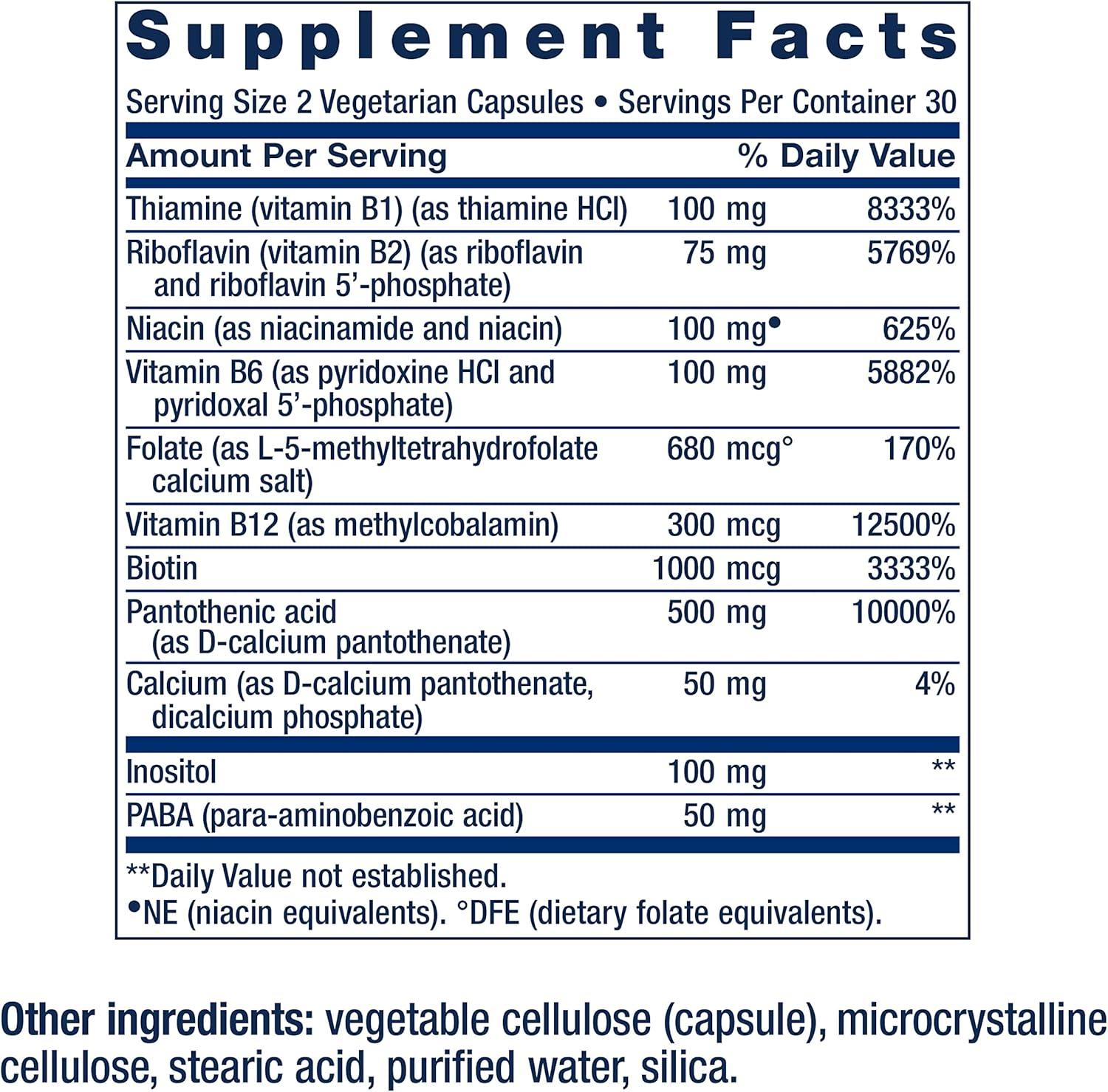 image:imageLife Extension BioActive Complete BComplex Heart Brain and Nerve Support Healthy Energy Metabolism Complete B Complex 60 Vegetarian Capsules60 Count Pack of 1