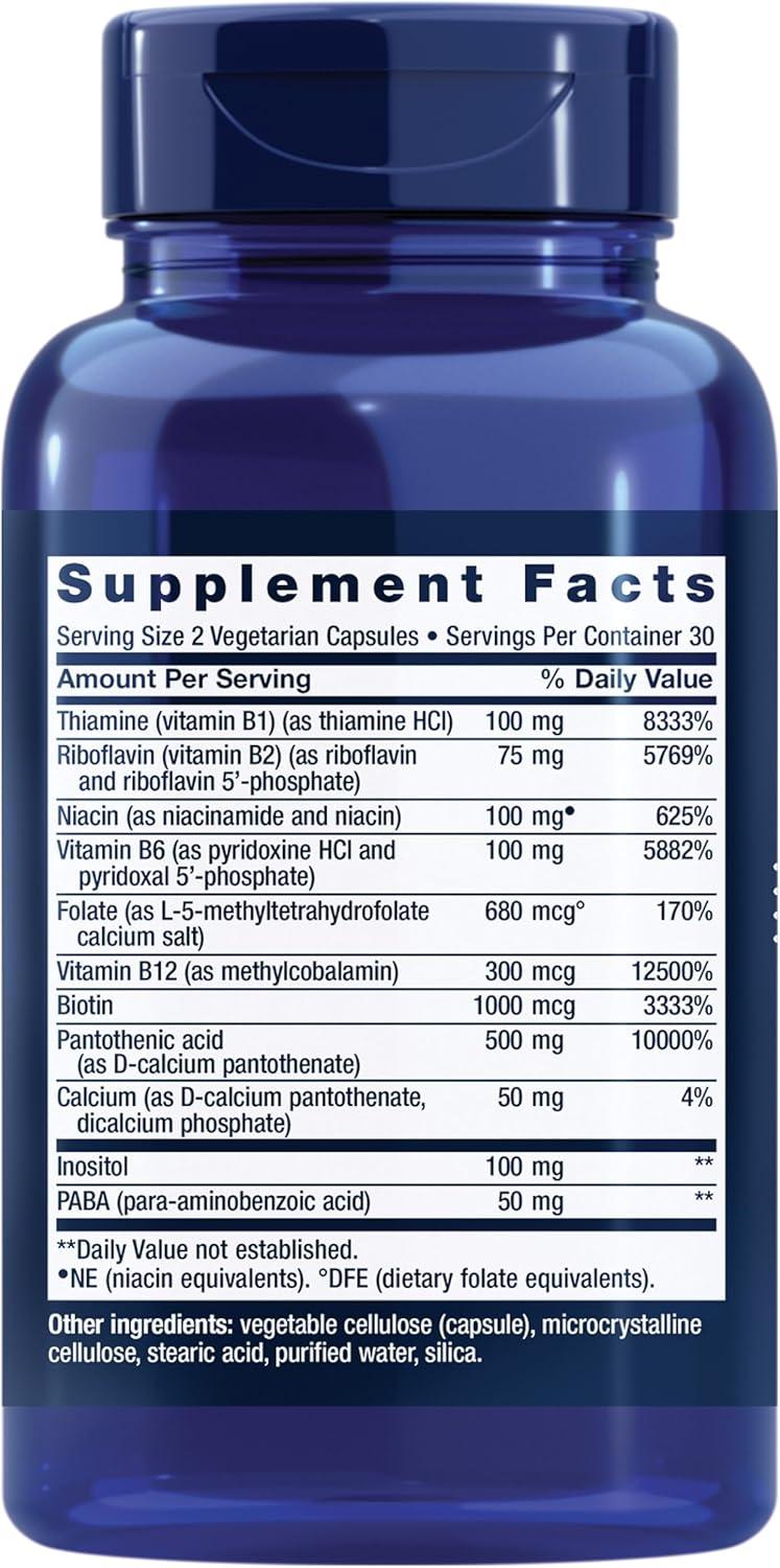 image:imageLife Extension BioActive Complete BComplex Heart Brain and Nerve Support Healthy Energy Metabolism Complete B Complex 60 Vegetarian Capsules60 Count Pack of 1