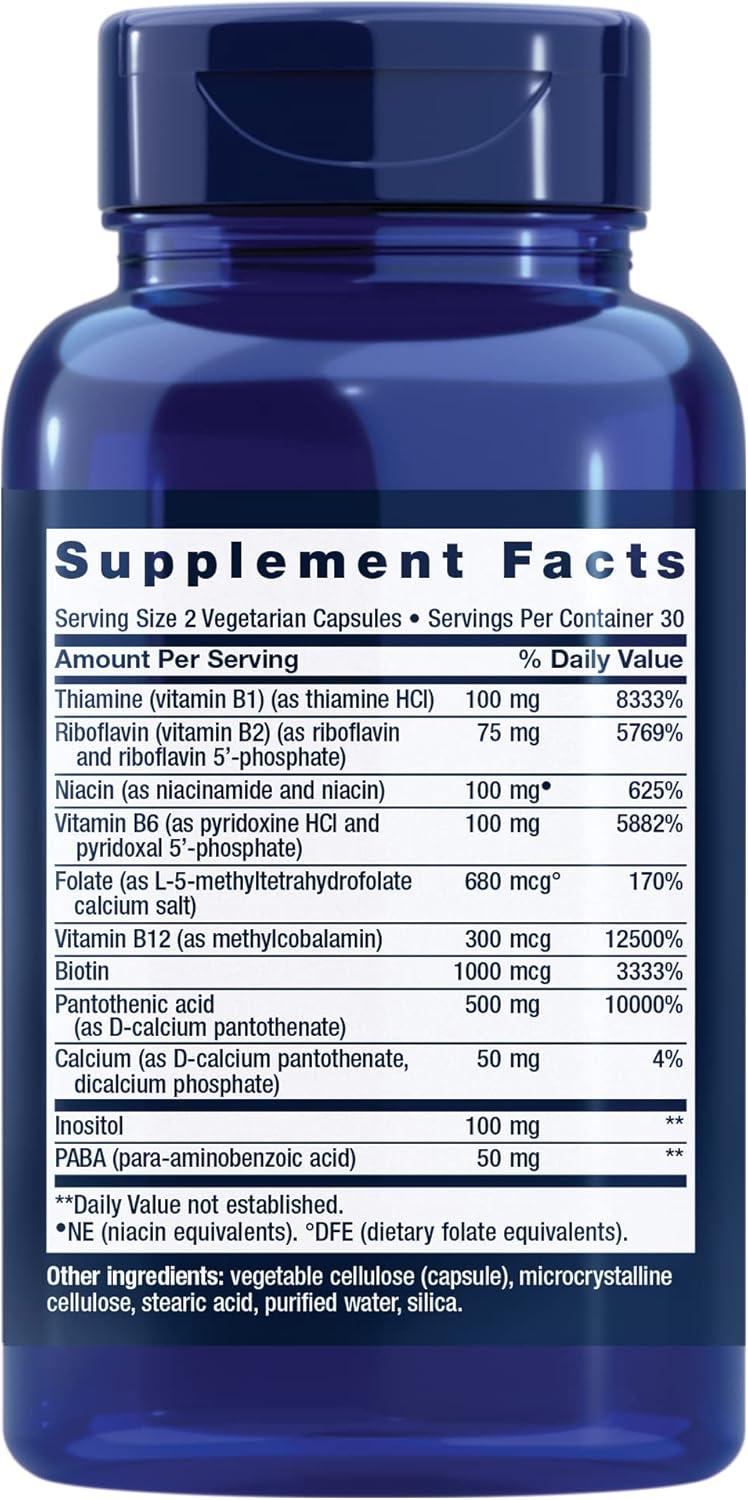 image:imageLife Extension BioActive Complete BComplex Heart Brain and Nerve Support Healthy Energy Metabolism Complete B Complex 60 Vegetarian Capsules60 Count Pack of 2