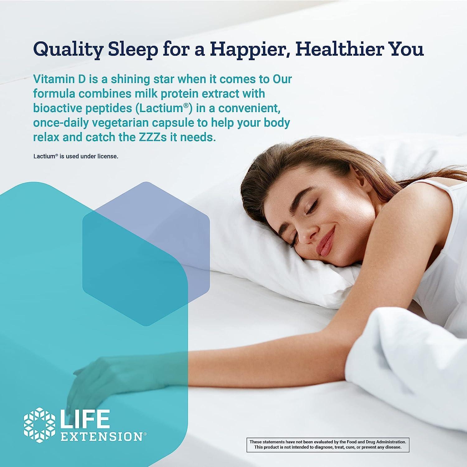 image:imageLife Extension Bioactive Milk Peptides Promotes Relaxation amp Healthy Sleep GlutenFree NonGMO 30 Vegetarian Capsules Pack of 2Unflavored