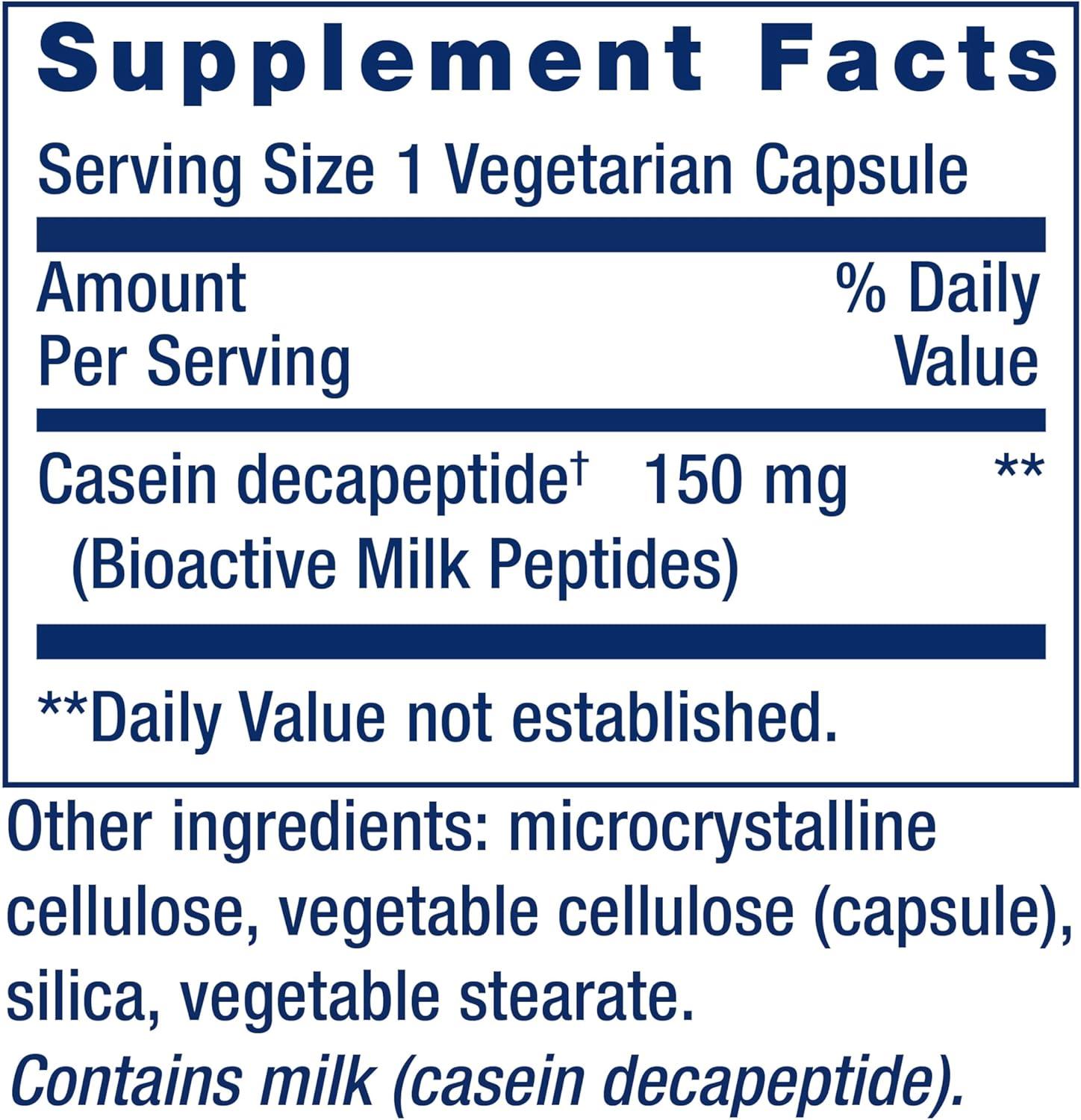 image:imageLife Extension Bioactive Milk Peptides Promotes Relaxation amp Healthy Sleep GlutenFree NonGMO 30 Vegetarian Capsules Pack of 2Unflavored