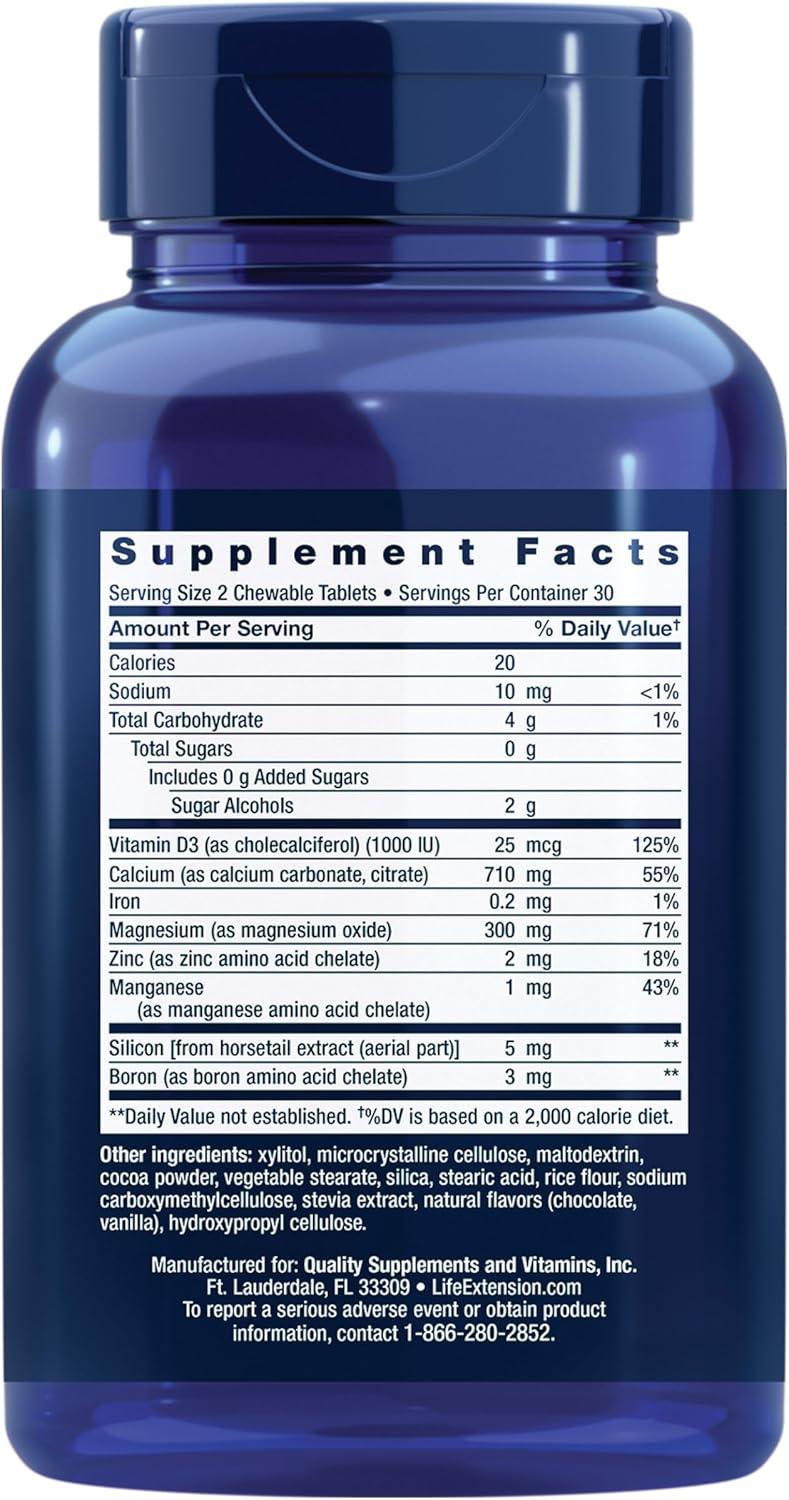 image:imageLife Extension Bone Restore Calcium Supplement Chewable Tablets Bone Health Supplement Calcium Vitamin D Minerals Gluten Free NonGMO 60 Tablets
