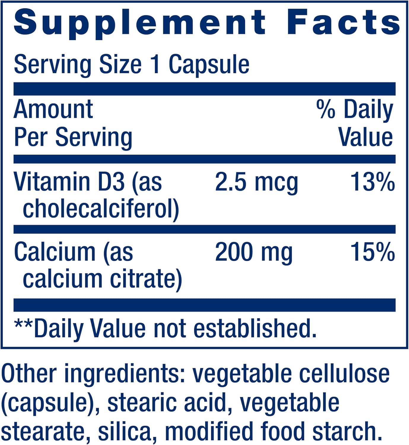 image:imageLife Extension Calcium Citrate with Vitamin D Superabsorbable Calcium to Support Optimal Bone Health GlutenFree NonGMO 200 Capsules