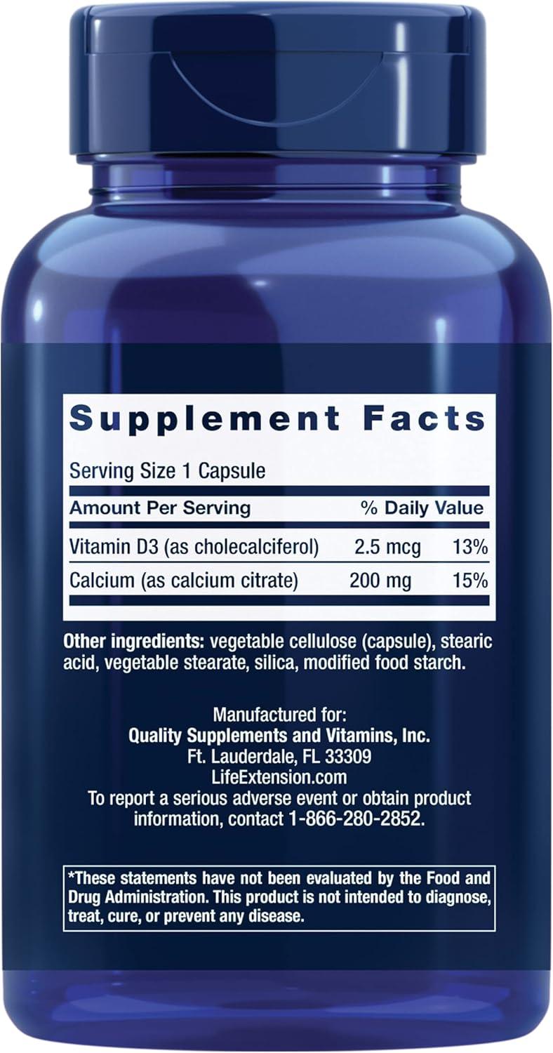 image:imageLife Extension Calcium Citrate with Vitamin D Superabsorbable Calcium to Support Optimal Bone Health GlutenFree NonGMO 200 Capsules