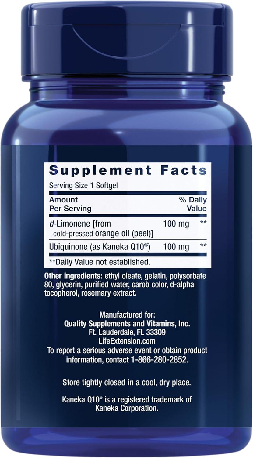 image:imageLife Extension CoQ10 Ubiquinone with dLimonene Heart Health Fight General Fatigue Better Absorption GlutenFree NonGMO 60 Softgels60 Count Pack of 1