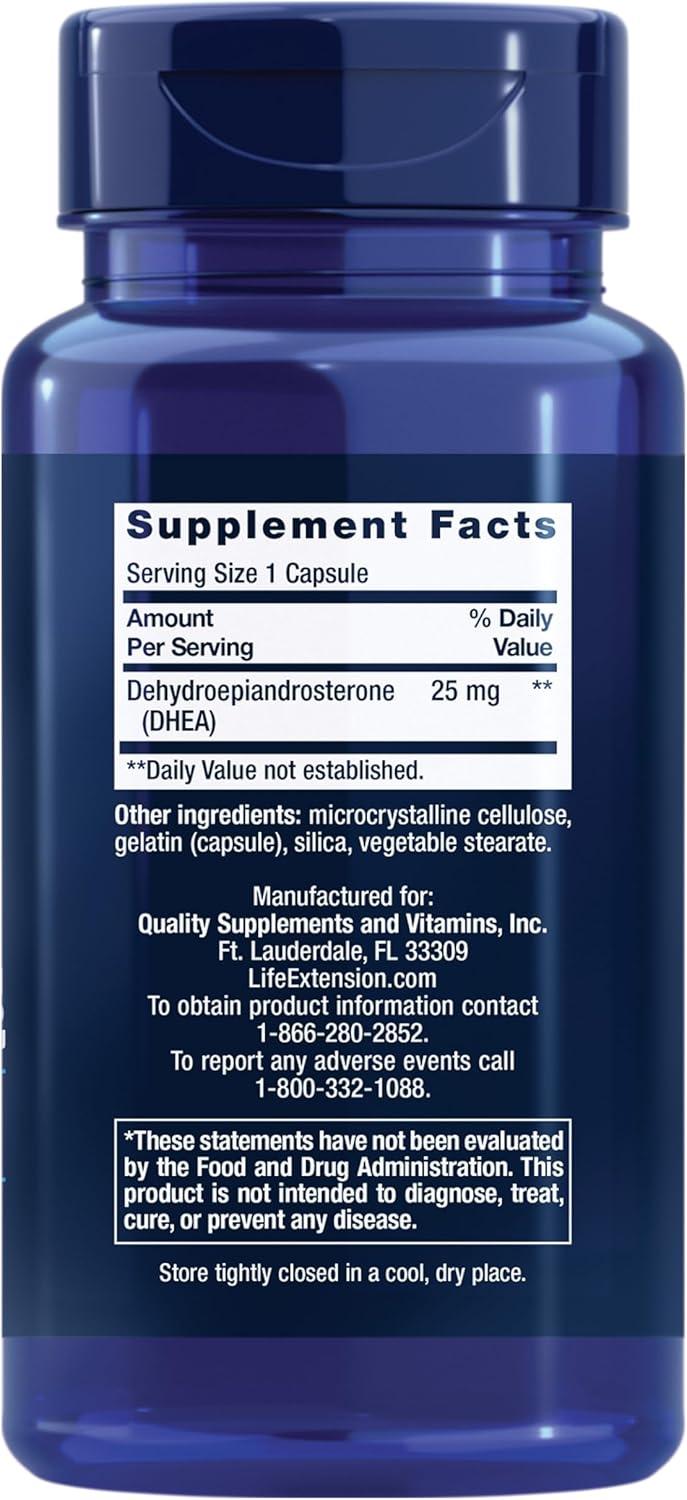 image:imageLife Extension DHEA 25 mg Supplement for Hormone Balance Immune Support Sexual Health Bone amp Cardiovascular Health and AntiAging and Mood Support GlutenFree NonGMO 100 Capsules100 Count Pack of 2