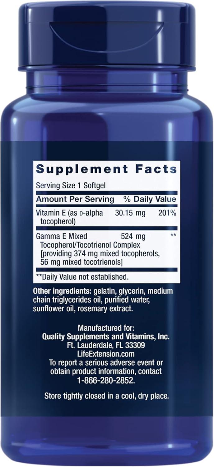 image:imageLife Extension Gamma E Mixed Tocopherols amp Tocotrienols Complete Vitamin E Spectrum Antioxidant Protection NonGMO GlutenFree 60 Softgels60 Count Pack of 2