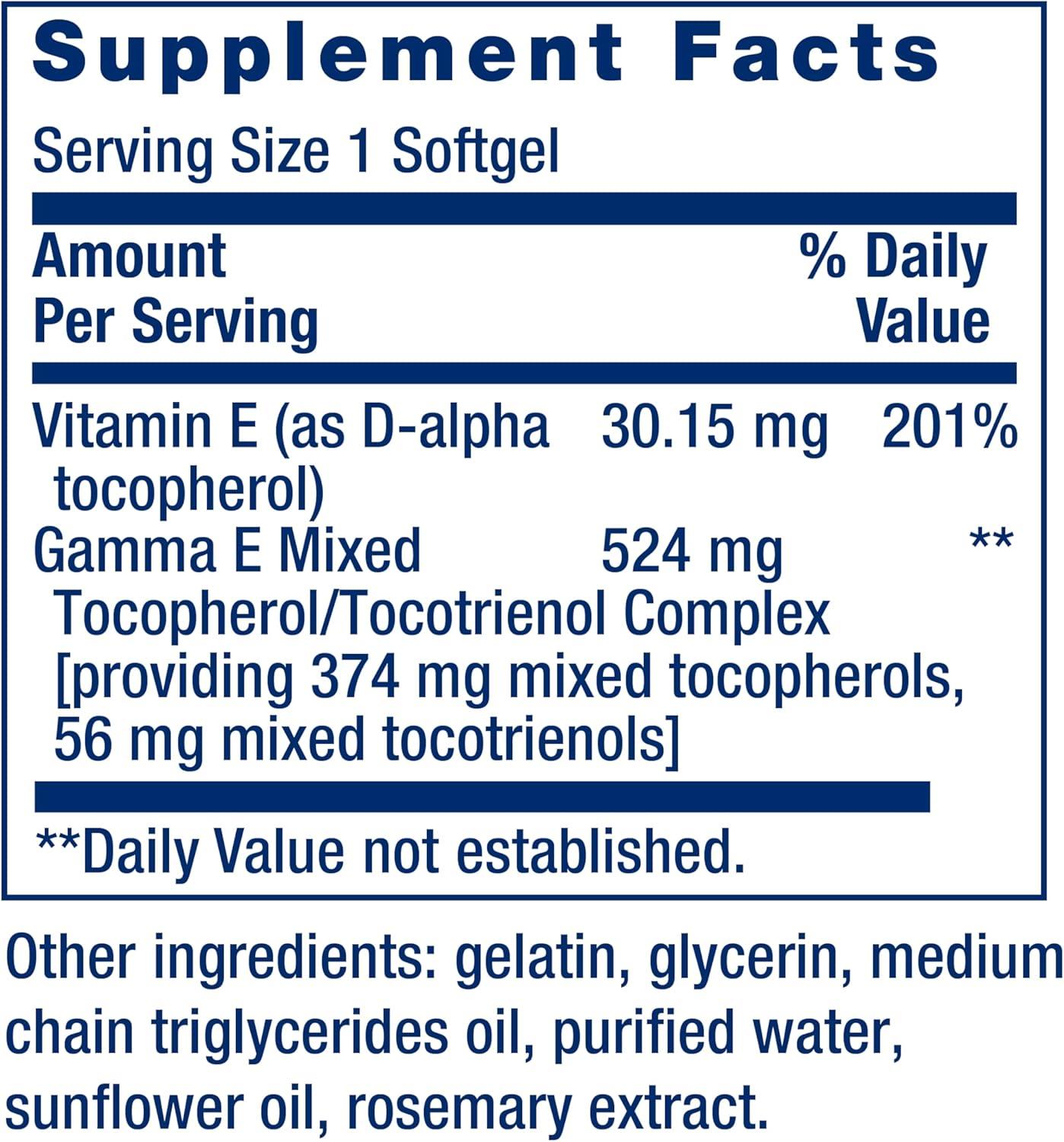 image:imageLife Extension Gamma E Mixed Tocopherols amp Tocotrienols Complete Vitamin E Spectrum Antioxidant Protection NonGMO GlutenFree 60 Softgels60 Count Pack of 1