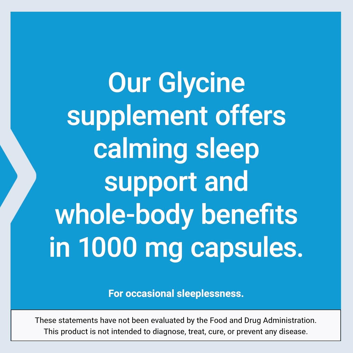 image:imageLife Extension Glycine 1000 mg Amino Acid That Promotes Healthy Sleep GlutenFree NonGMO Vegetarian 100 CapsulesGlycine