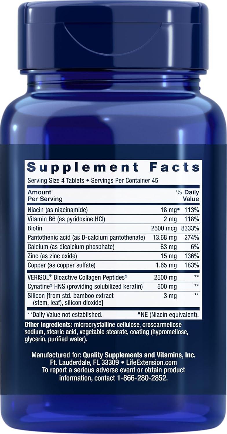 image:imageLife Extension Hair Skin amp Nails Collagen Plus Formula 180 Tablets