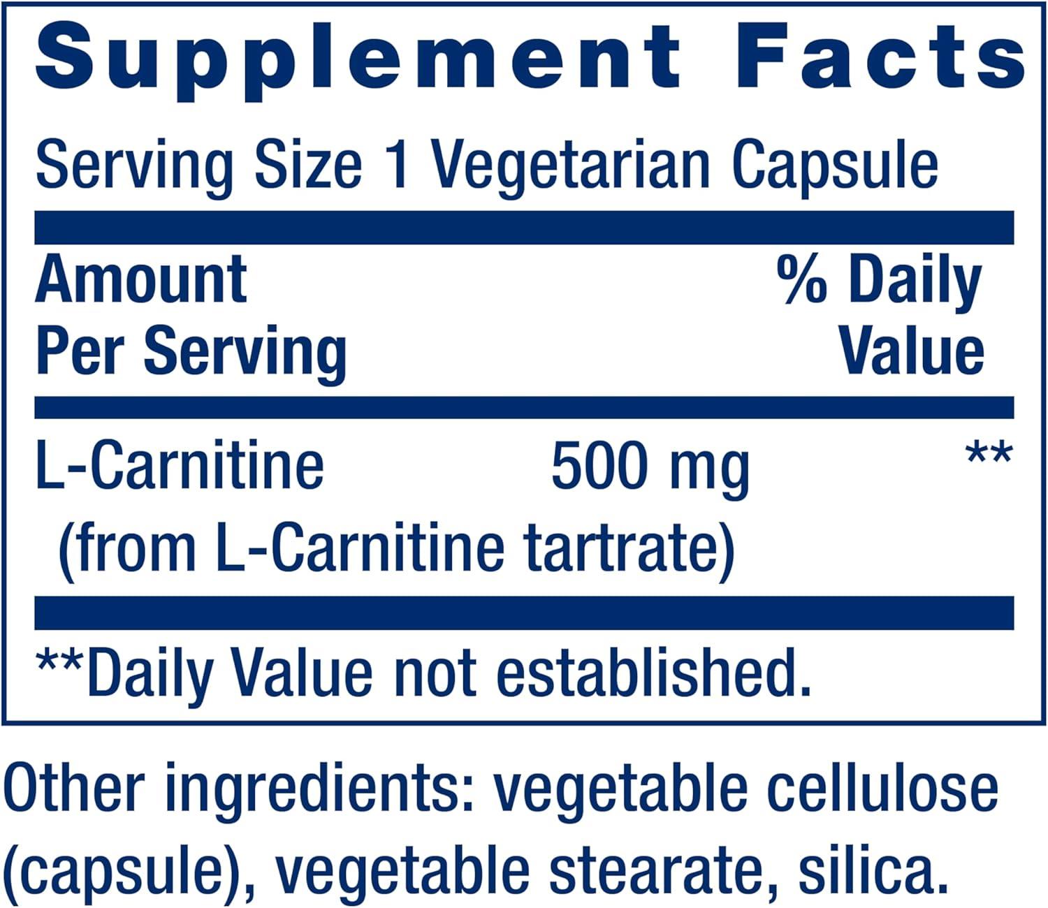 image:imageLife Extension LCarnitine 500 mg Energy Supplement Memory Supplement Free Form Amino Acid Nitric Oxide Support Healthy Blood Pressure GlutenFree NonGMO Vegetarian 30 Capsules30 Count Pack of 2