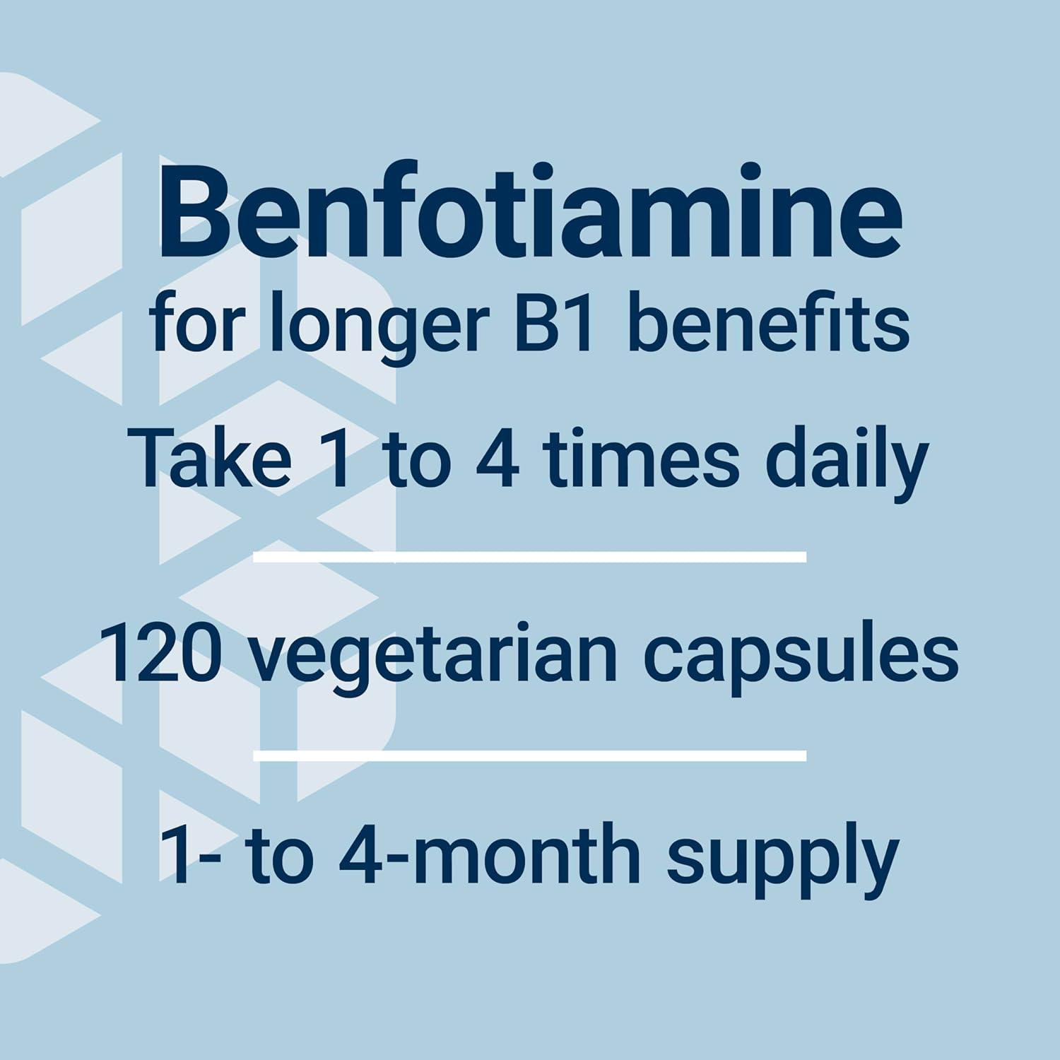 image:imageLife Extension Mega Benfotiamine 250 mg a fatsoluble form of thiamine healthy metabolism ultrabioavailable vitamin B1 high potency glutenfree nonGMO vegetarian 120 capsules120 Count Pack of 1