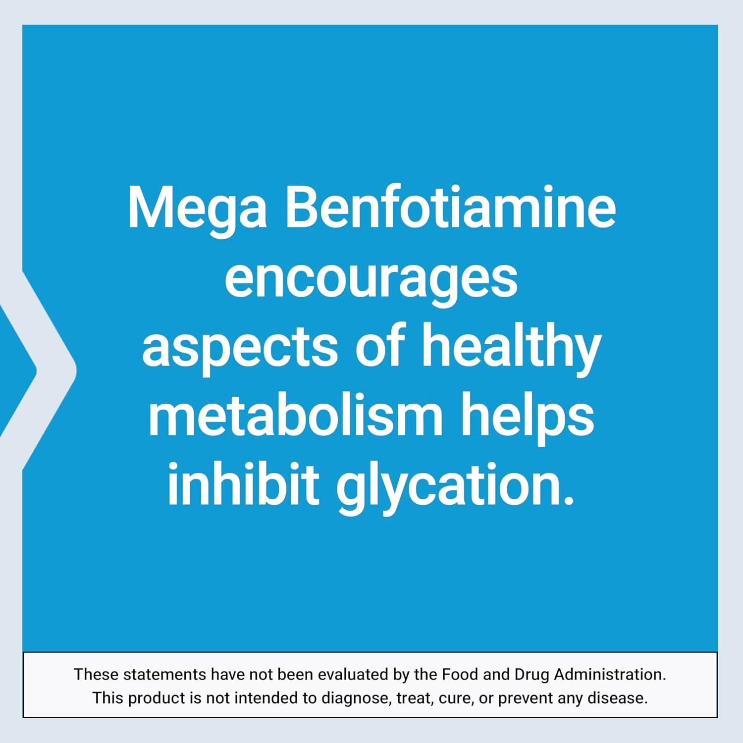 image:imageLife Extension Mega Benfotiamine 250 mg a fatsoluble form of thiamine healthy metabolism ultrabioavailable vitamin B1 high potency glutenfree nonGMO vegetarian 120 capsules120 Count Pack of 1