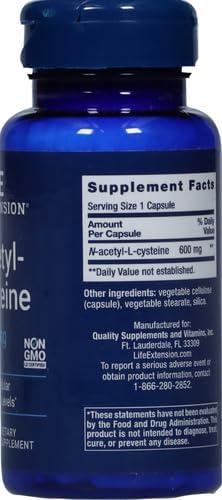 image:imageLife Extension NAcetylLCysteine NAC Immune Respiratory Liver Health NAC 600 mg Potent antioxidant Support Freeradicals Easy to Absorb 60 CapsulesNutritional Supplement