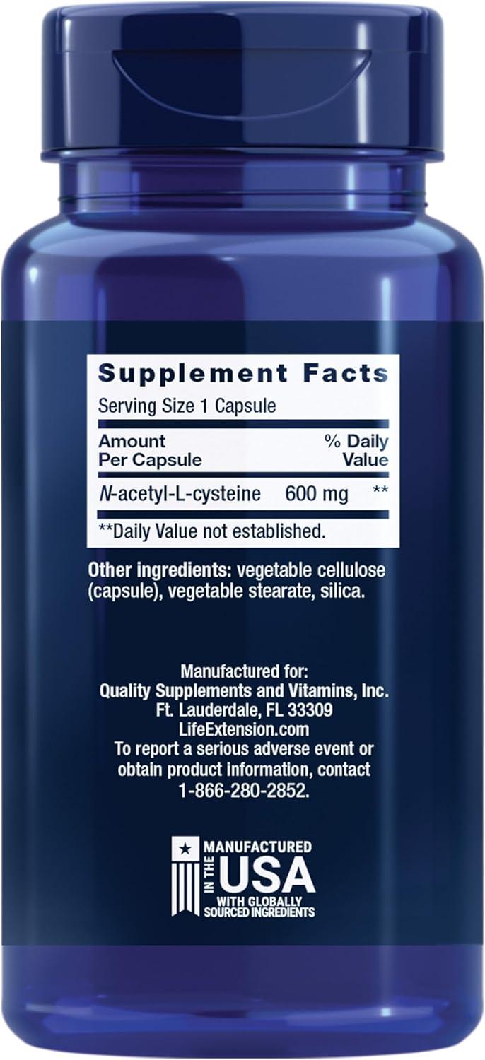 image:imageLife Extension NAcetylLCysteine NAC Immune Respiratory Liver Health NAC 600 mg Potent antioxidant Support Freeradicals Easy to Absorb 60 CapsulesNutritional Supplement