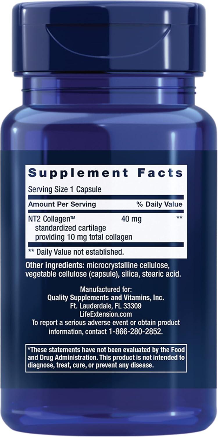 image:imageLife Extension NT2 Collagen Joint Health Supplement for Joint Comfort amp Mobility GlutenFree NonGMO 1 Daily 60 Small Capsules
