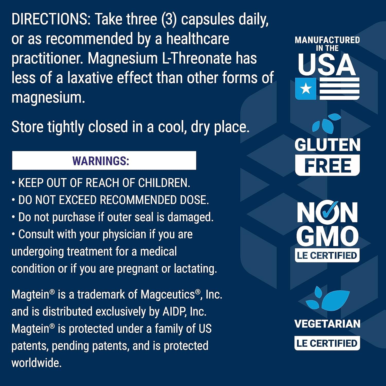 image:imageLife Extension NeuroMag Magnesium LThreonate Memory Health Quick Thinking Cognitive Health Support Vegetarian NonGMO 90 Vegetarian Capsules 144 mg from 2000 mg Magtein magnesium Lthreonate90 Count Pack of 2