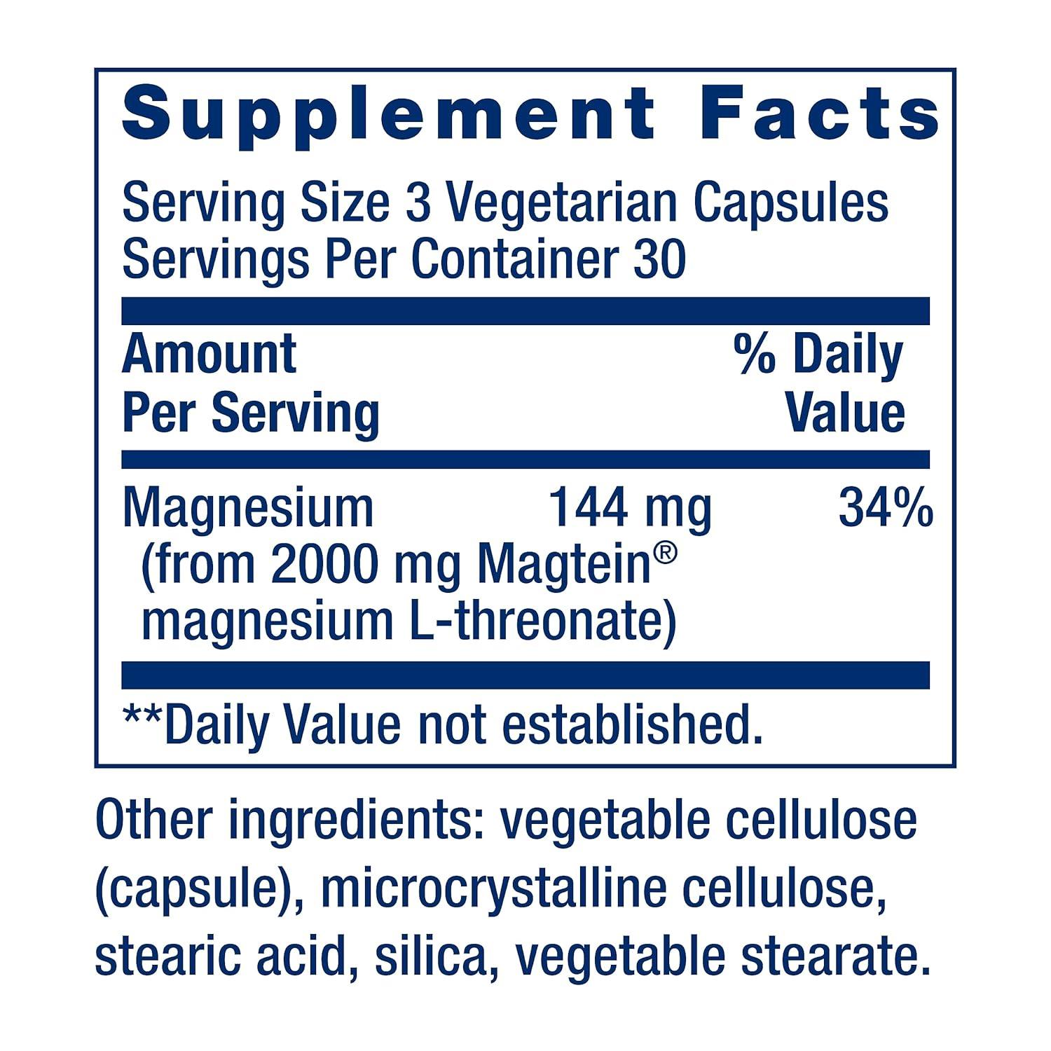 image:imageLife Extension NeuroMag Magnesium LThreonate Memory Health Quick Thinking Cognitive Health Support Vegetarian NonGMO 90 Vegetarian Capsules 144 mg from 2000 mg Magtein magnesium Lthreonate90 Count Pack of 2