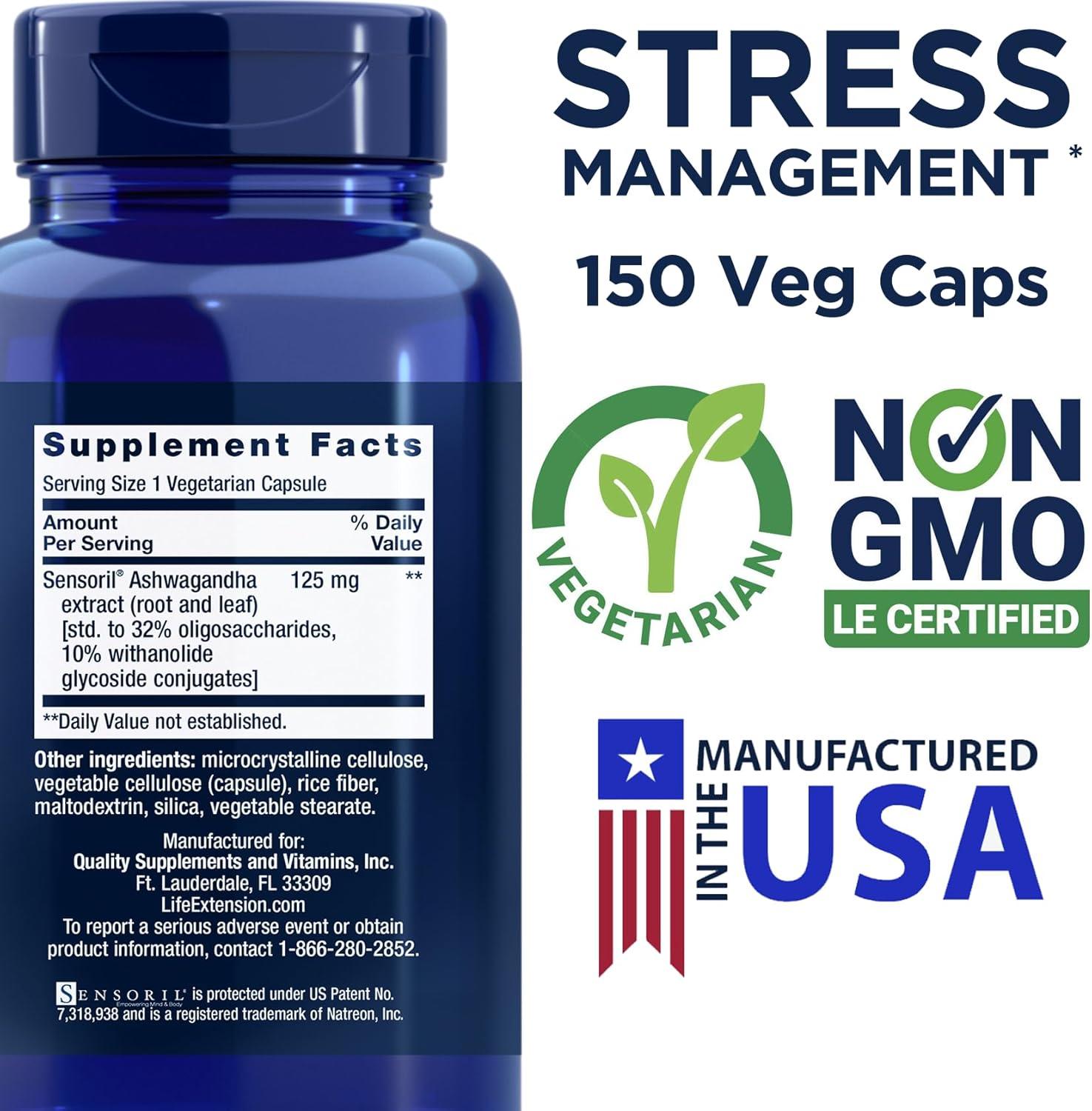 image:imageLife Extension Optimized Ashwagandha 150 Veg Caps NonGMO Gluten Free Vegetarian Capsules150 Count Pack of 1