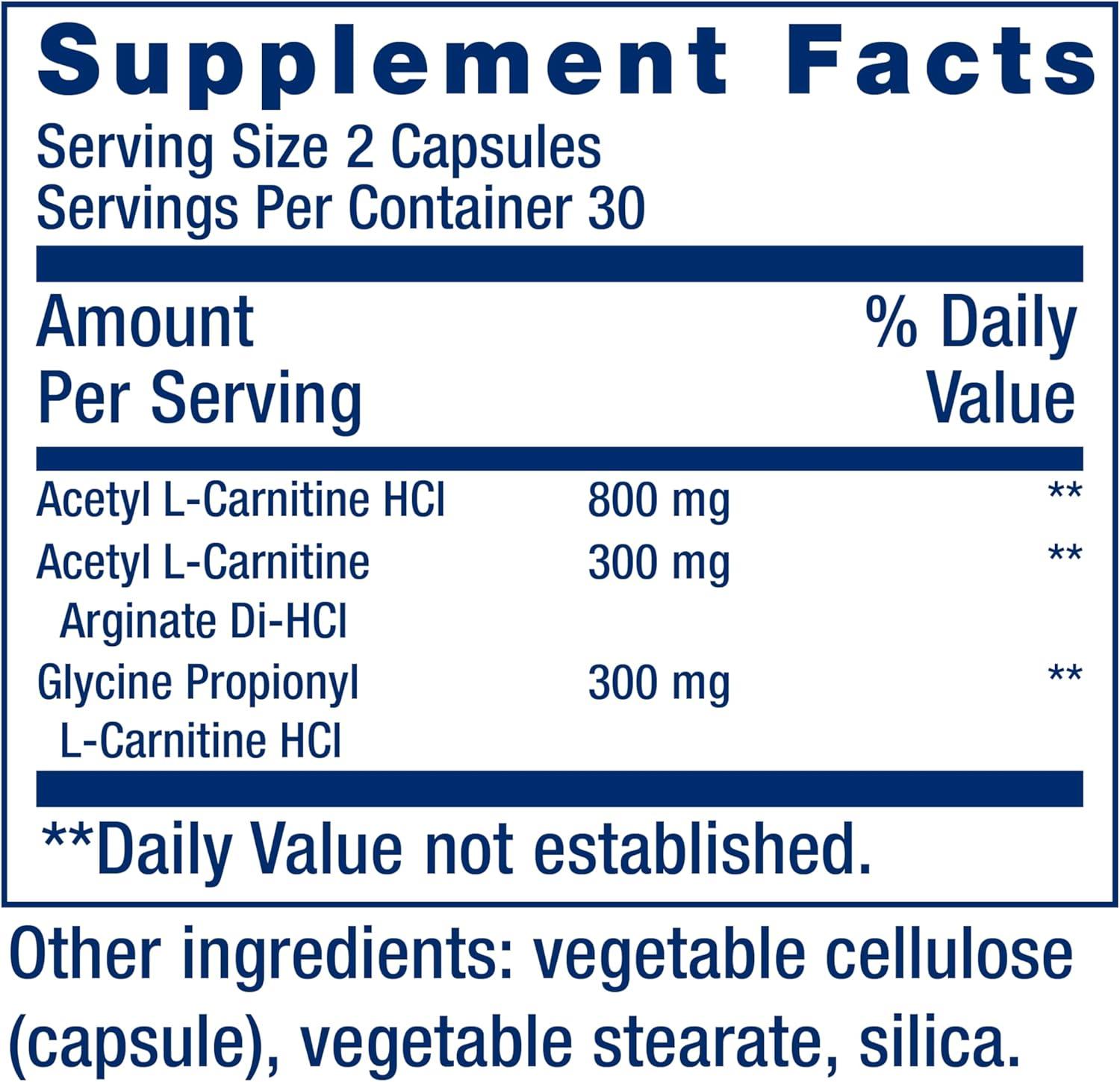 image:imageLife Extension Optimized Carnitine Three Forms of Lcarnitine Promotes Heart amp Brain Health Gluten Free NonGMO Vegetarian 60 Capsules