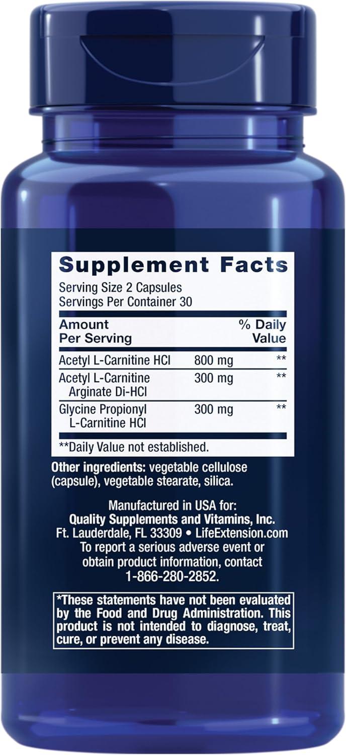 image:imageLife Extension Optimized Carnitine Three Forms of Lcarnitine Promotes Heart amp Brain Health Gluten Free NonGMO Vegetarian 60 Capsules