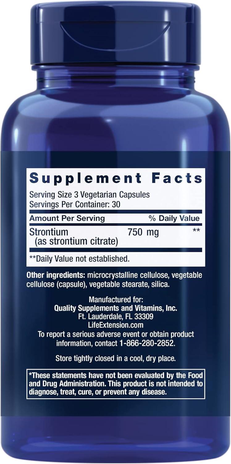 image:imageLife Extension Strontium Caps Trace Mineral for Advanced Bone Health Support Gluten Free NonGMO Vegetarian 90 Capsules90 Count Pack of 1