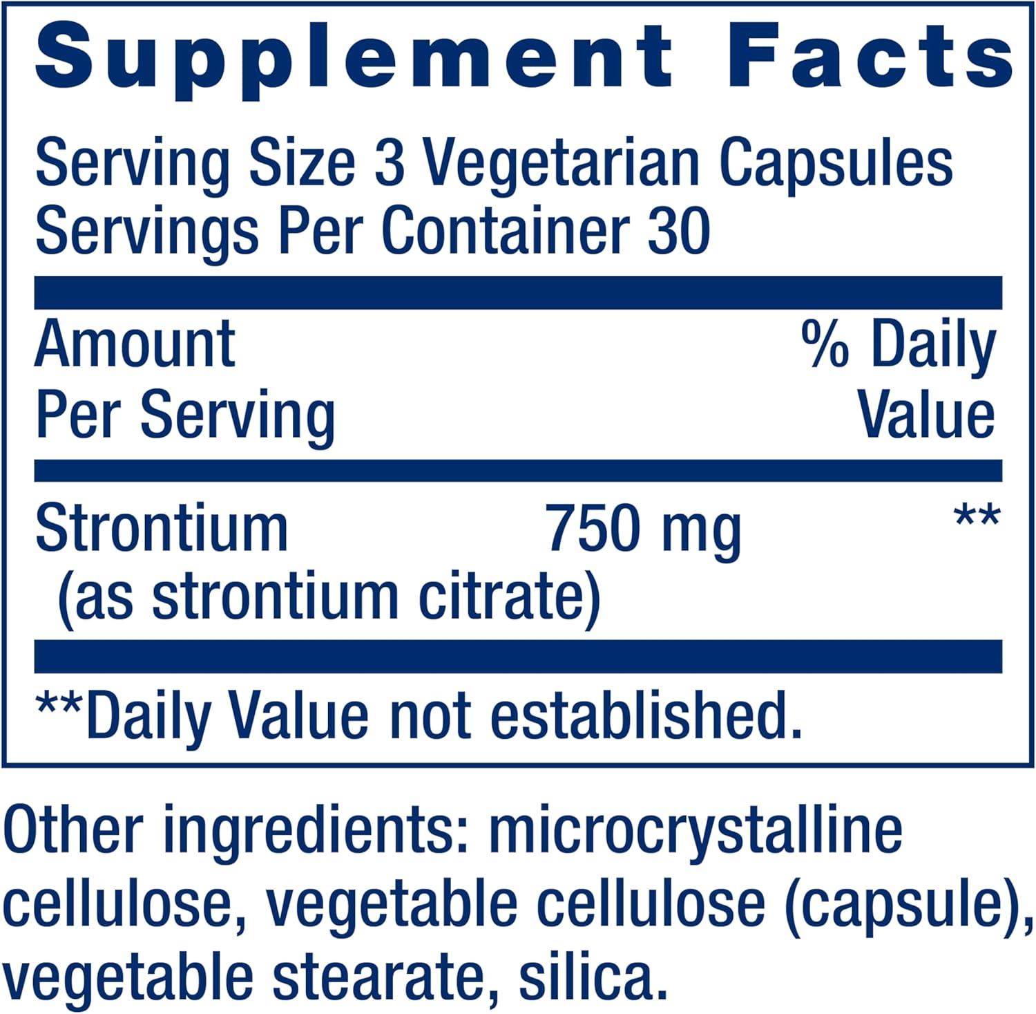 image:imageLife Extension Strontium Caps Trace Mineral for Advanced Bone Health Support Gluten Free NonGMO Vegetarian 90 Capsules90 Count Pack of 1