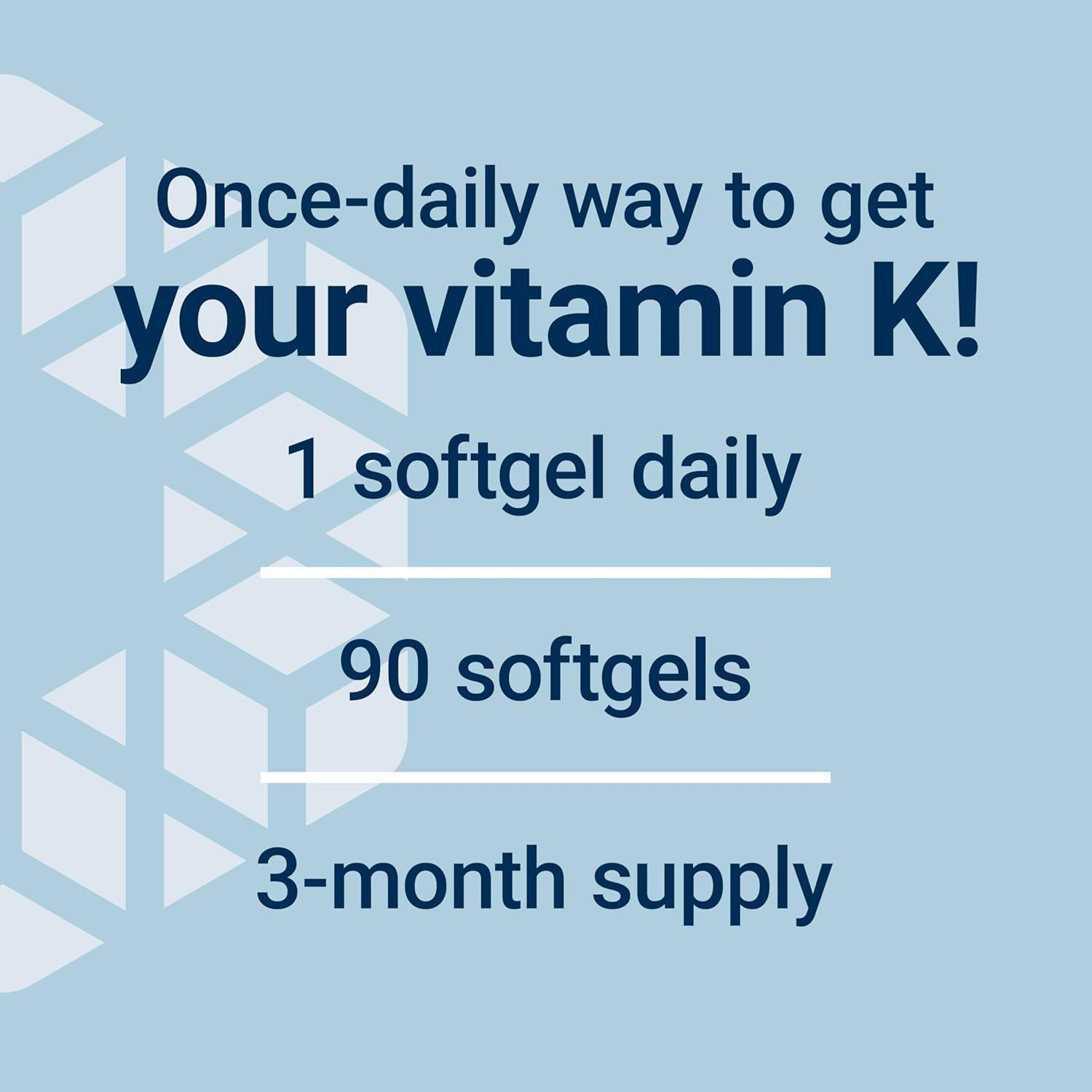 image:imageLife Extension Super K Vitamin K Supplement 2000 Mcg Vitamin K and 1180 Mcg Vitamin K2 Heart Health OnceDaily 90 SoftgelsUnflavored