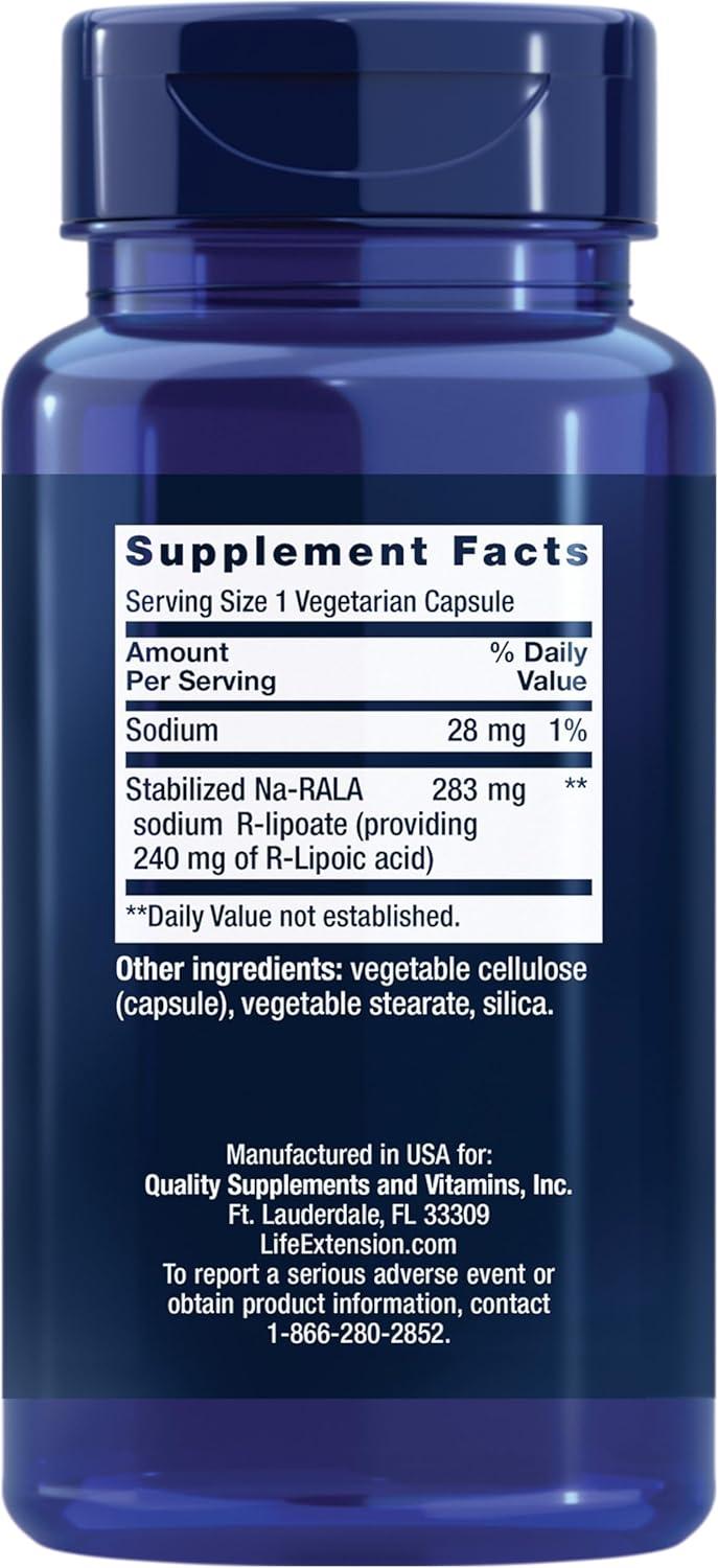 image:imageLife Extension Super RLipoic Acid Healthy Aging oxidative Stress Defense with 240 mg of Active RForm of RLipoic Acid GlutenFree NonGMO Vegetarian 60 Capsules60 Count Pack of 1