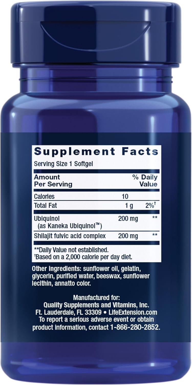 image:imageLife Extension Super Ubiquinol CoQ10 with Enhanced Mitochondrial Support Potent Heart Health amp Cellular Energy Production Support Ultraabsorbable GlutenFree NonGMO 100 mg 60 softgels200 mg