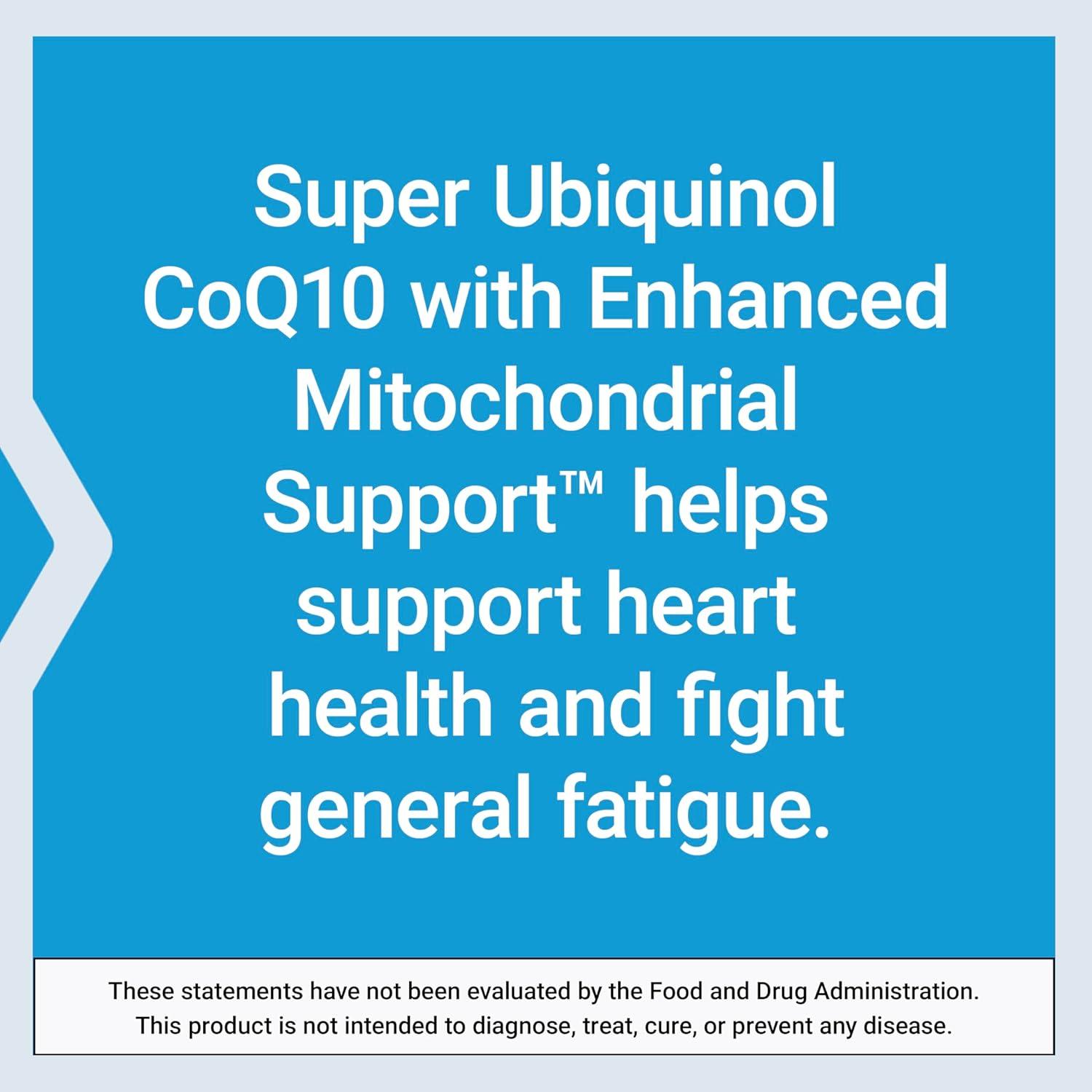 image:imageLife Extension Super Ubiquinol CoQ10 with Enhanced Mitochondrial Support Potent Heart Health amp Cellular Energy Production Support Ultraabsorbable GlutenFree NonGMO 100 mg 60 softgels50 mg