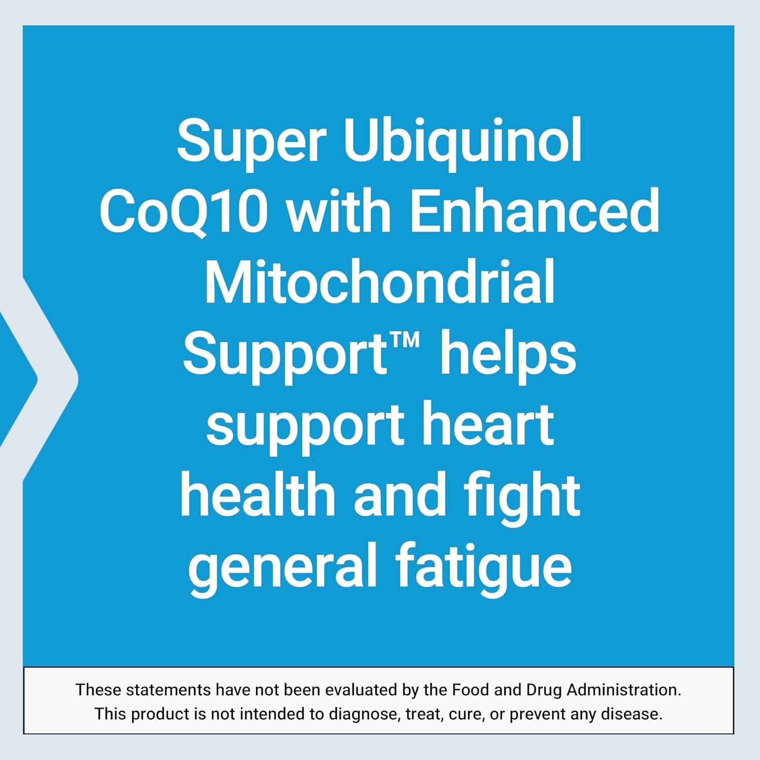 image:imageLife Extension Super Ubiquinol CoQ10 with Enhanced Mitochondrial Support Potent Heart Health amp Cellular Energy Production Support Ultraabsorbable GlutenFree NonGMO 100 mg 60 softgels50 mg