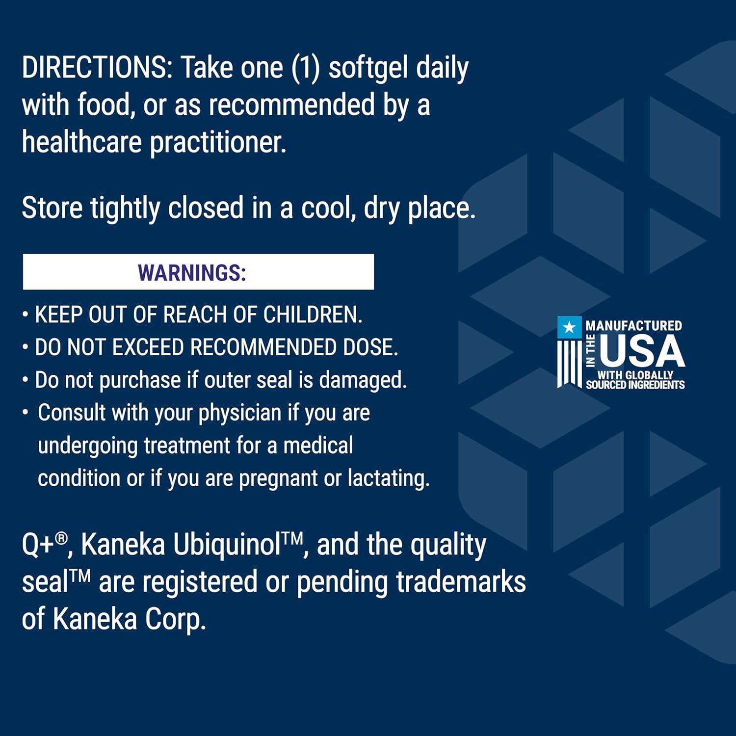 image:imageLife Extension Super Ubiquinol CoQ10 with Enhanced Mitochondrial Support Potent Heart Health amp Cellular Energy Production Support Ultraabsorbable GlutenFree NonGMO 100 mg 60 softgels200 mg
