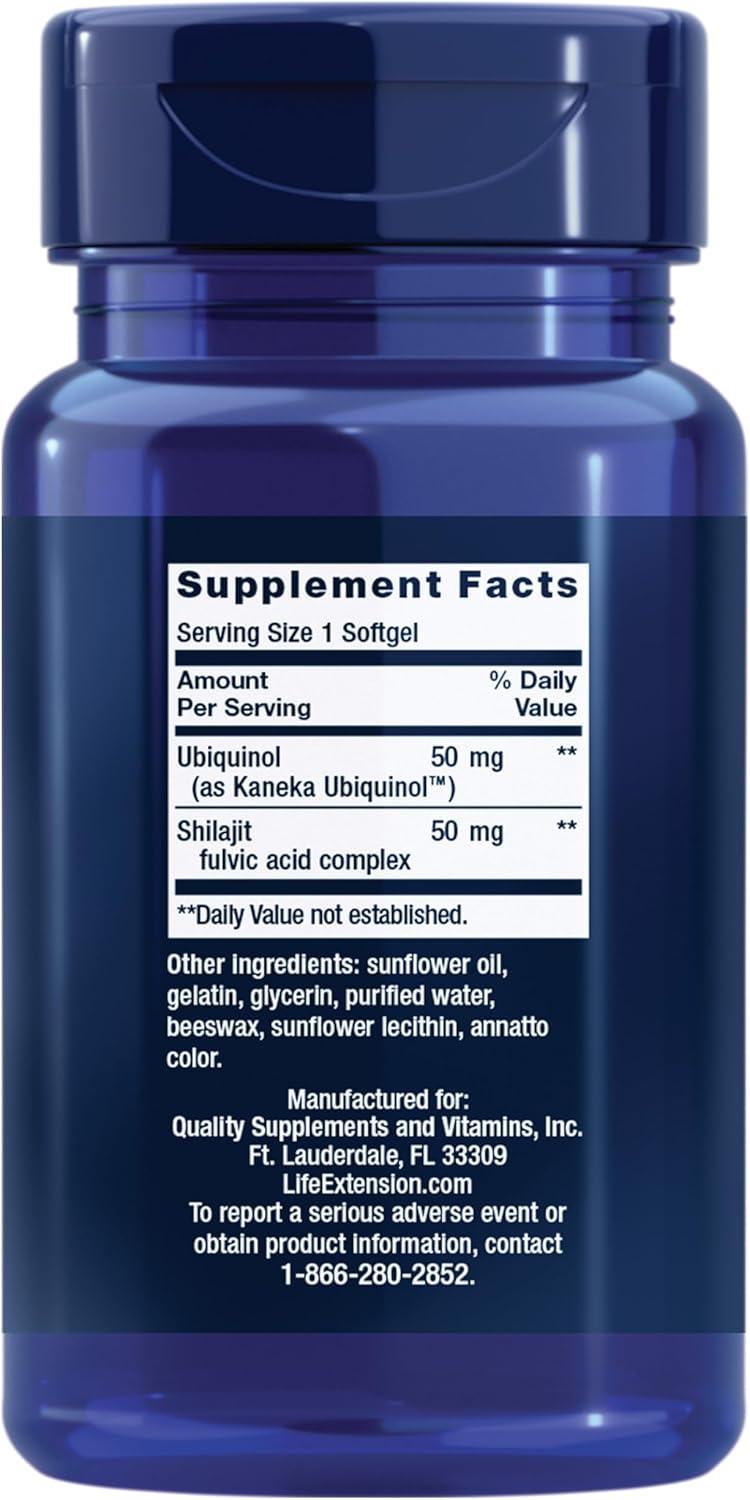 image:imageLife Extension Super Ubiquinol CoQ10 with Enhanced Mitochondrial Support Potent Heart Health amp Cellular Energy Production Support Ultraabsorbable GlutenFree NonGMO 100 mg 60 softgels50 mg