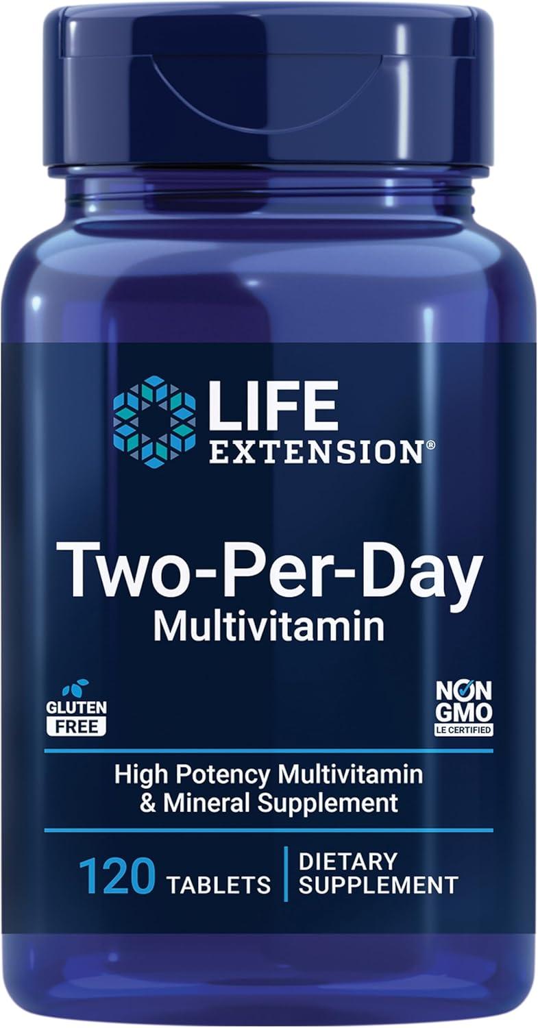 image:imageLife Extension TwoPerDay Multivitamin Packed with Over 25 Vitamins Minerals amp Extracts Vitamins B6 C D Zinc TwoMonth Supply NonGMO GlutenFree 120 TabletsUnflavored Magnesium Caps