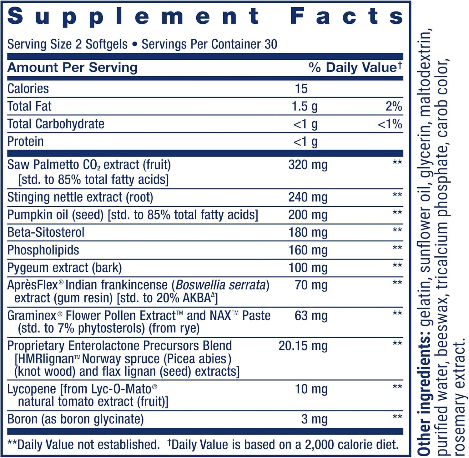 image:imageLife Extension Ultra Prostate Formula Saw Palmetto for Men pygeum stinging Nettle Root lycopene Prostate Health Urination Flow PSA NonGMO GlutenFree 60 softgelsNutritional Supplement