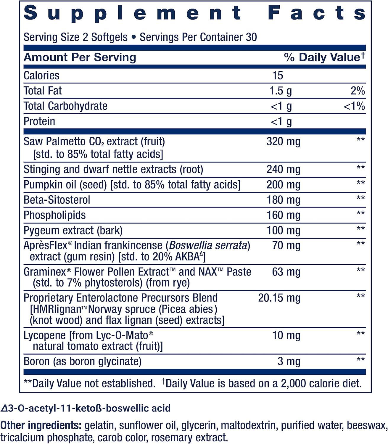 image:imageLife Extension Ultra Prostate Formula Saw Palmetto for Men pygeum stinging Nettle Root lycopene Prostate Health Urination Flow PSA NonGMO GlutenFree 60 softgelsNutritional Supplement