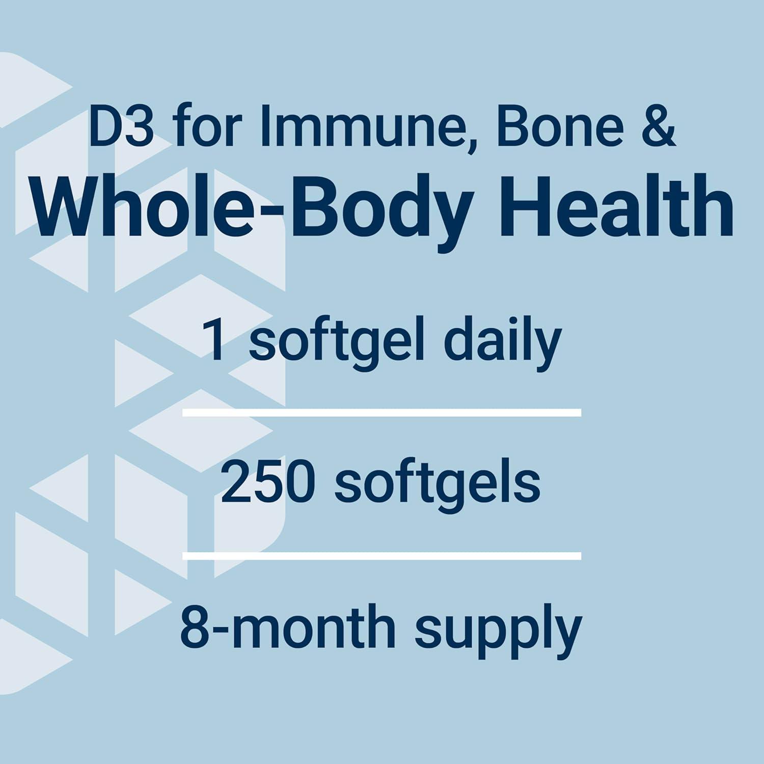 image:imageLife Extension Vitamin D3 25 mcg 1000 IU Immune System Support Bone Health WholeBody Health Value Size GlutenFree NonGMO 250 softgels250 Count Pack of 2