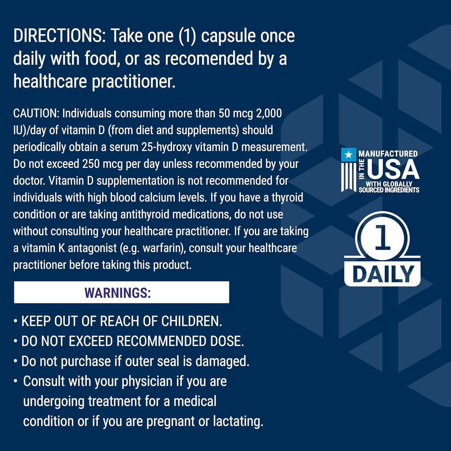 image:imageLife Extension Vitamins D and K with SeaIodine Vitamin D3 Vitamin K1 and K2 Iodine Supports Immune Bone arterial and Thyroid Health NonGMO GlutenFree 60 Capsules60 Count Pack of 1