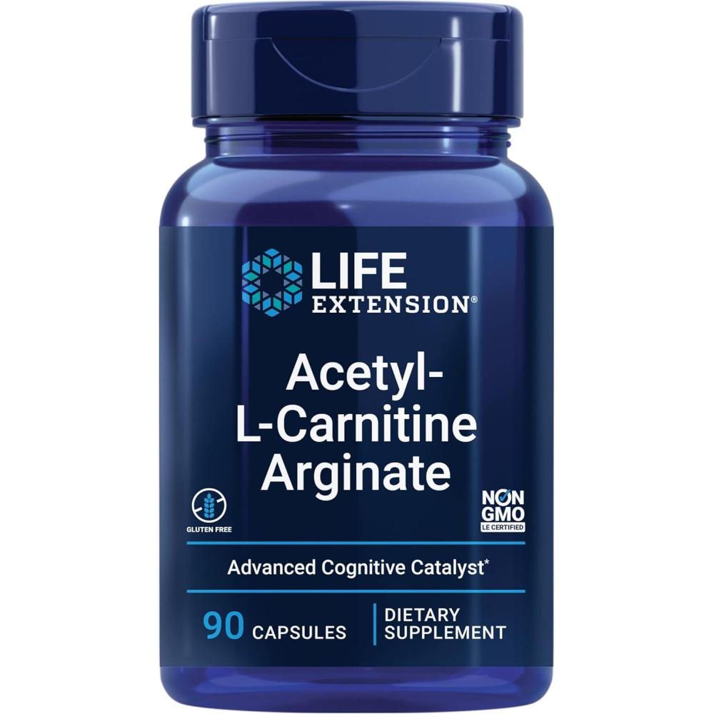 image:imageLife Extension AcetylLCarnitine Arginate Advanced Brain amp Nerve Health Cellular Energy Support GlutenFree NonGMO 90 Capsules