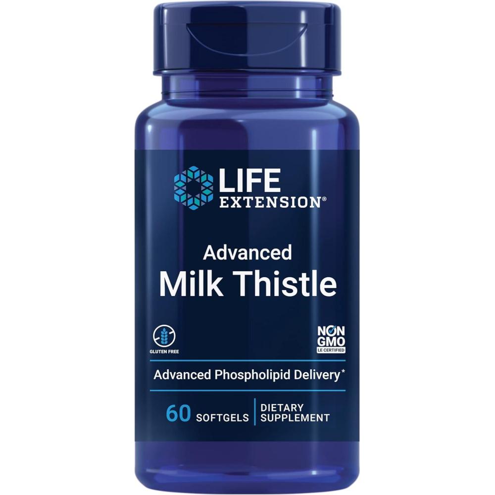 image:imageLife Extension Advanced Milk Thistle silymarin silybin phospholipids Promotes Healthy Liver Function GlutenFree NonGMO 60 softgels