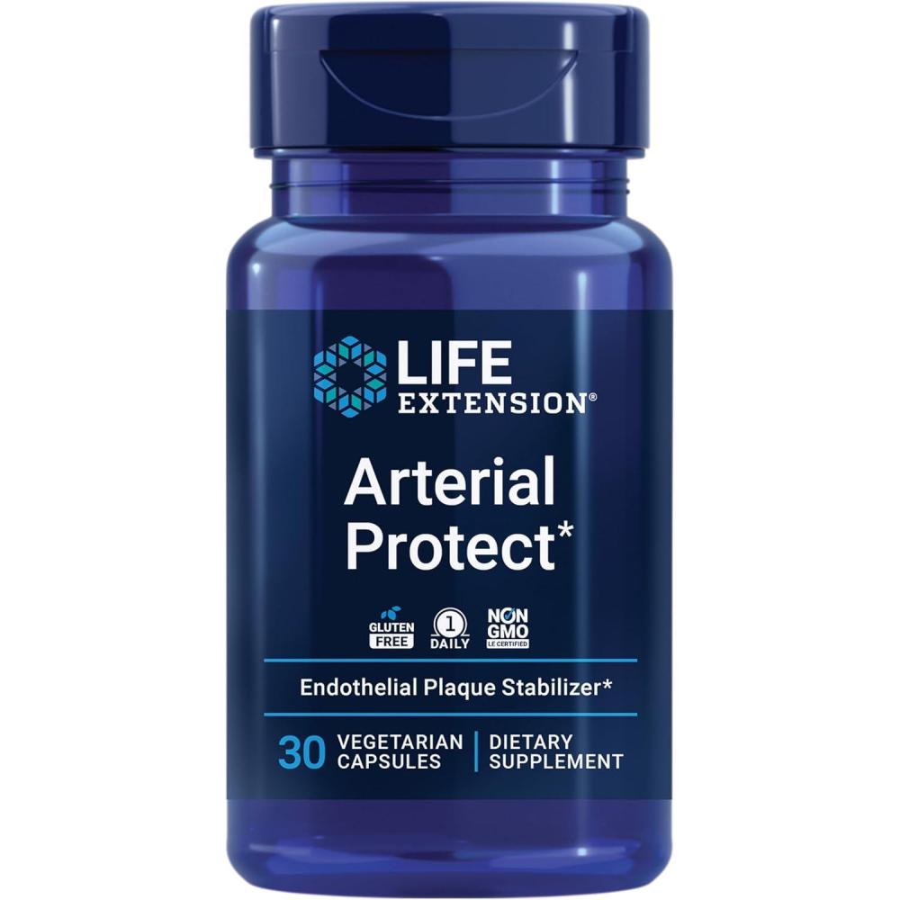 image:imageLife Extension Arterial Protect Blood Pressure Supplement for Heart Health with gotu kola and Pycnogenol Dried French Maritime Pine bark extracts GlutenFree NonGMO Vegetarian 30 Capsules