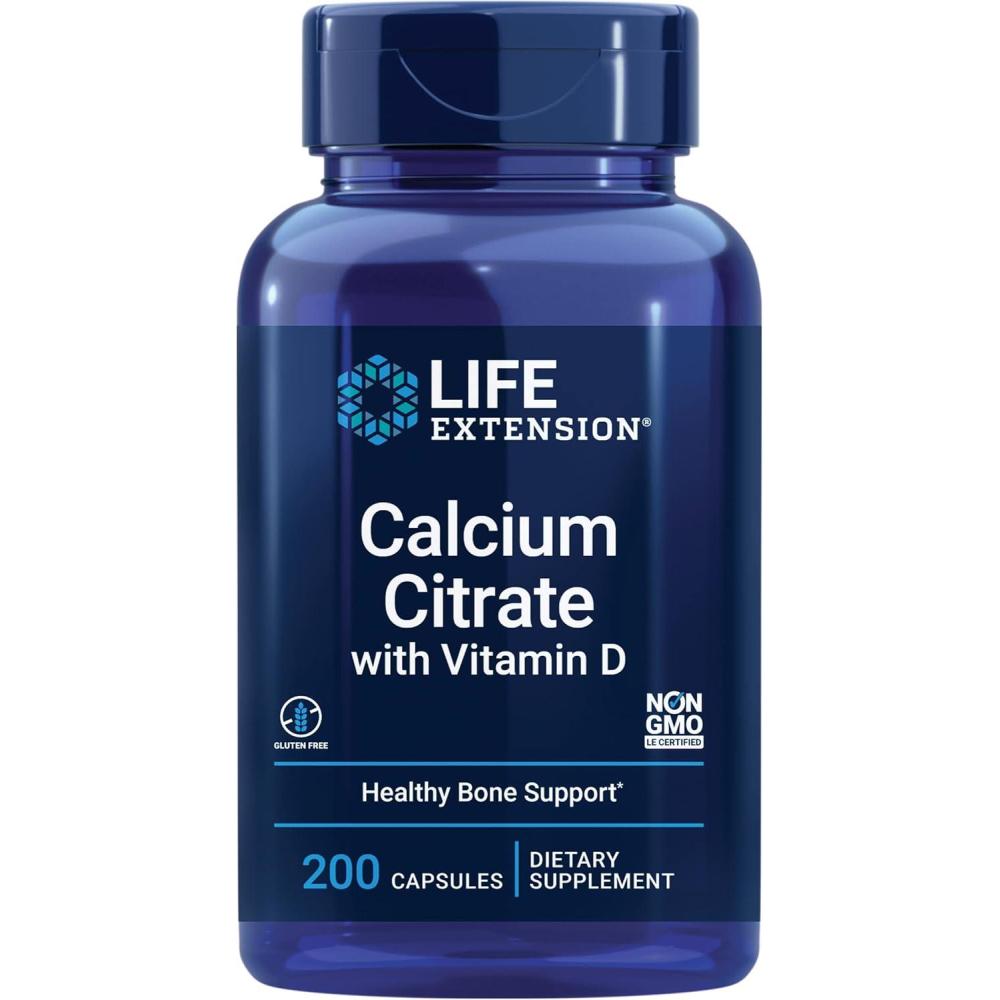 image:imageLife Extension Calcium Citrate with Vitamin D Superabsorbable Calcium to Support Optimal Bone Health GlutenFree NonGMO 200 Capsules