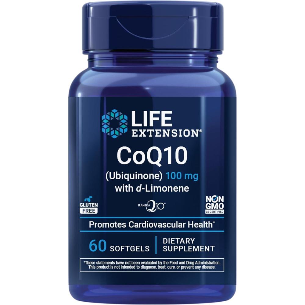 image:imageLife Extension CoQ10 Ubiquinone with dLimonene Heart Health Fight General Fatigue Better Absorption GlutenFree NonGMO 60 Softgels60 Count Pack of 1
