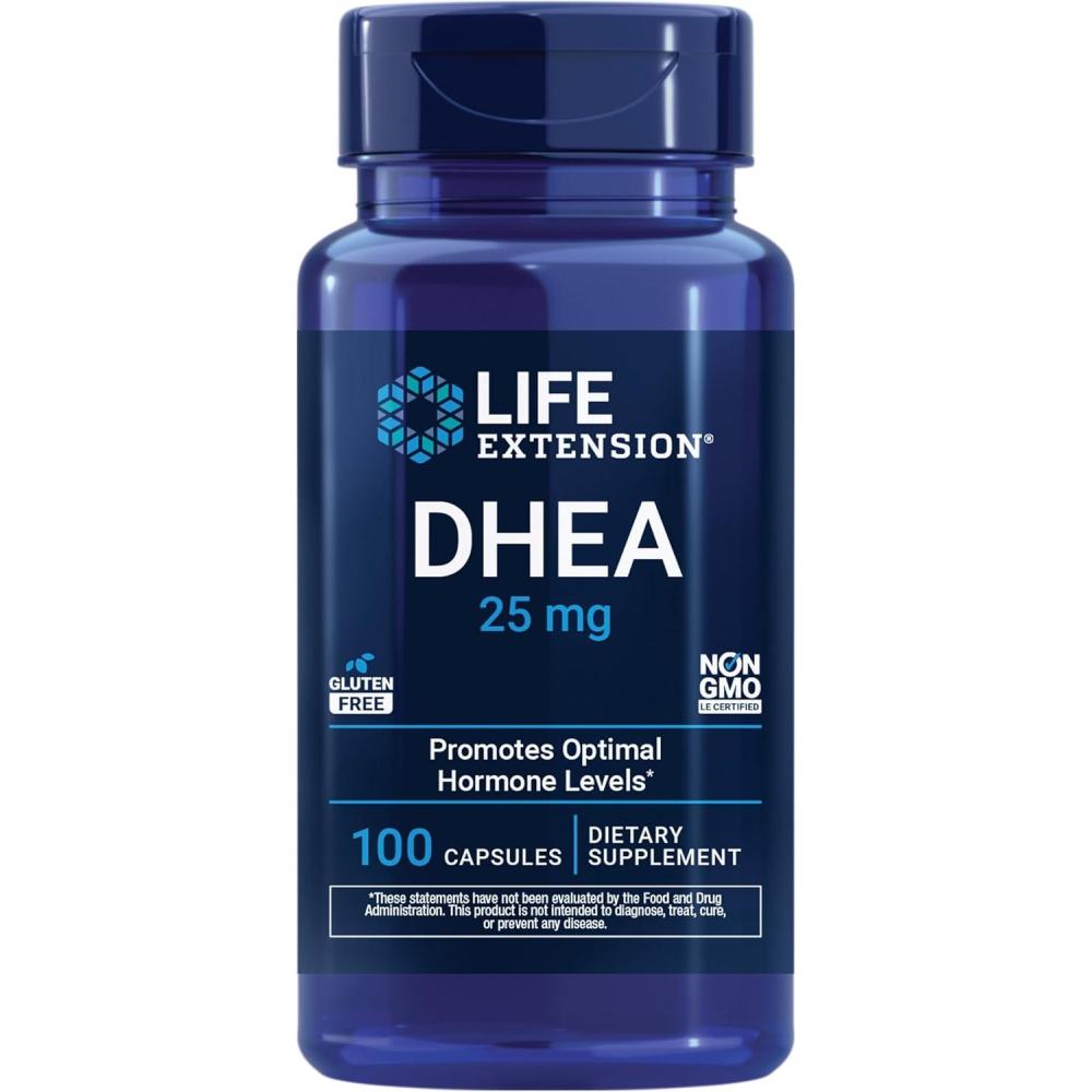 image:imageLife Extension DHEA 25 mg Supplement for Hormone Balance Immune Support Sexual Health Bone amp Cardiovascular Health and AntiAging and Mood Support GlutenFree NonGMO 100 Capsules100 Count Pack of 1