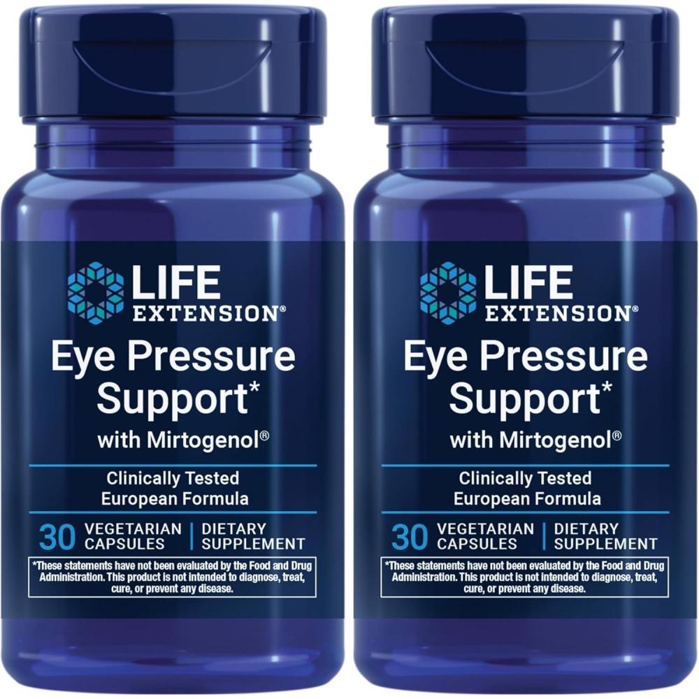 image:imageLife Extension Eye Pressure Support with Mirtogenol Eye Health Supplement for Healthy Eye Pressure with French maritime pine bark Glutenfree vegetarian nonGMO 30 capsules30 Count Pack of 2